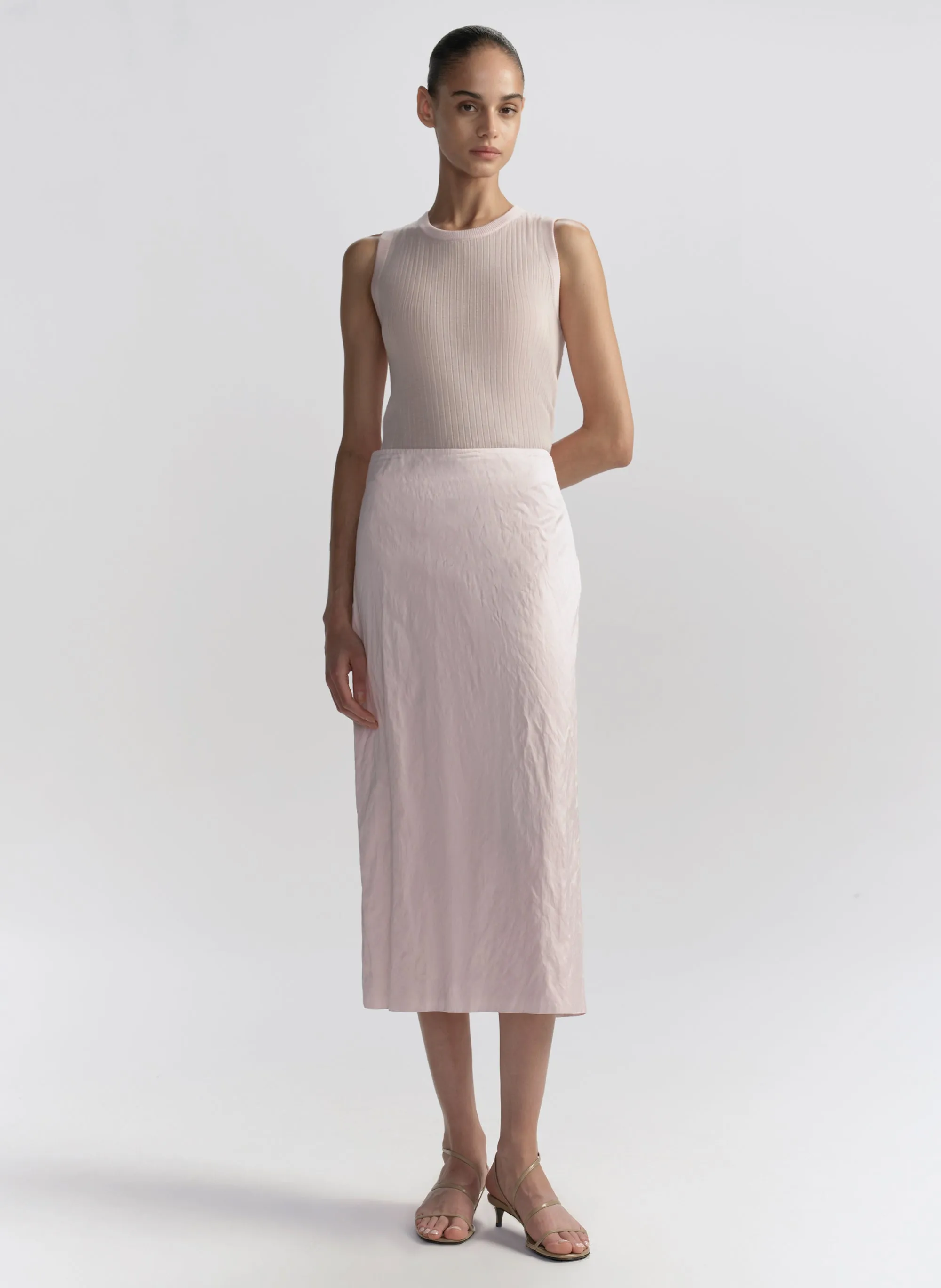 Phoebe Satin Midi Skirt sold by A.L.C.
