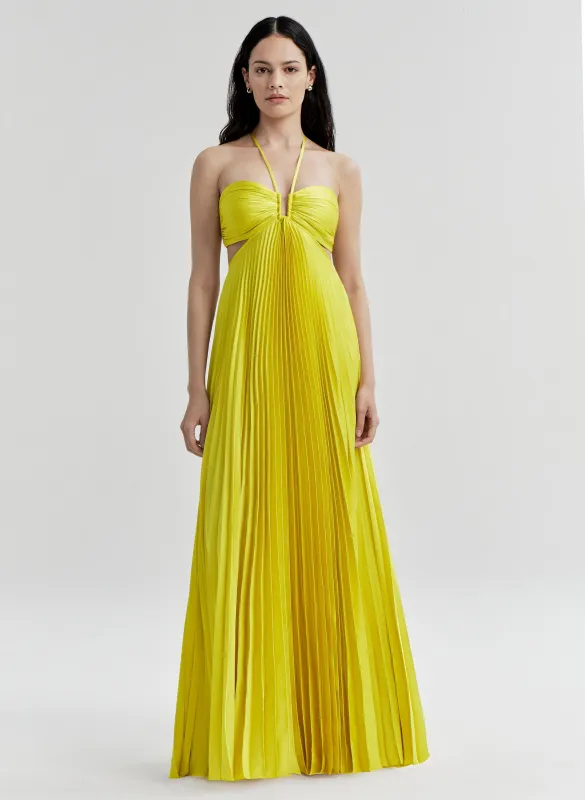 Moira Satin Pleated Maxi Dress made by A.L.C.