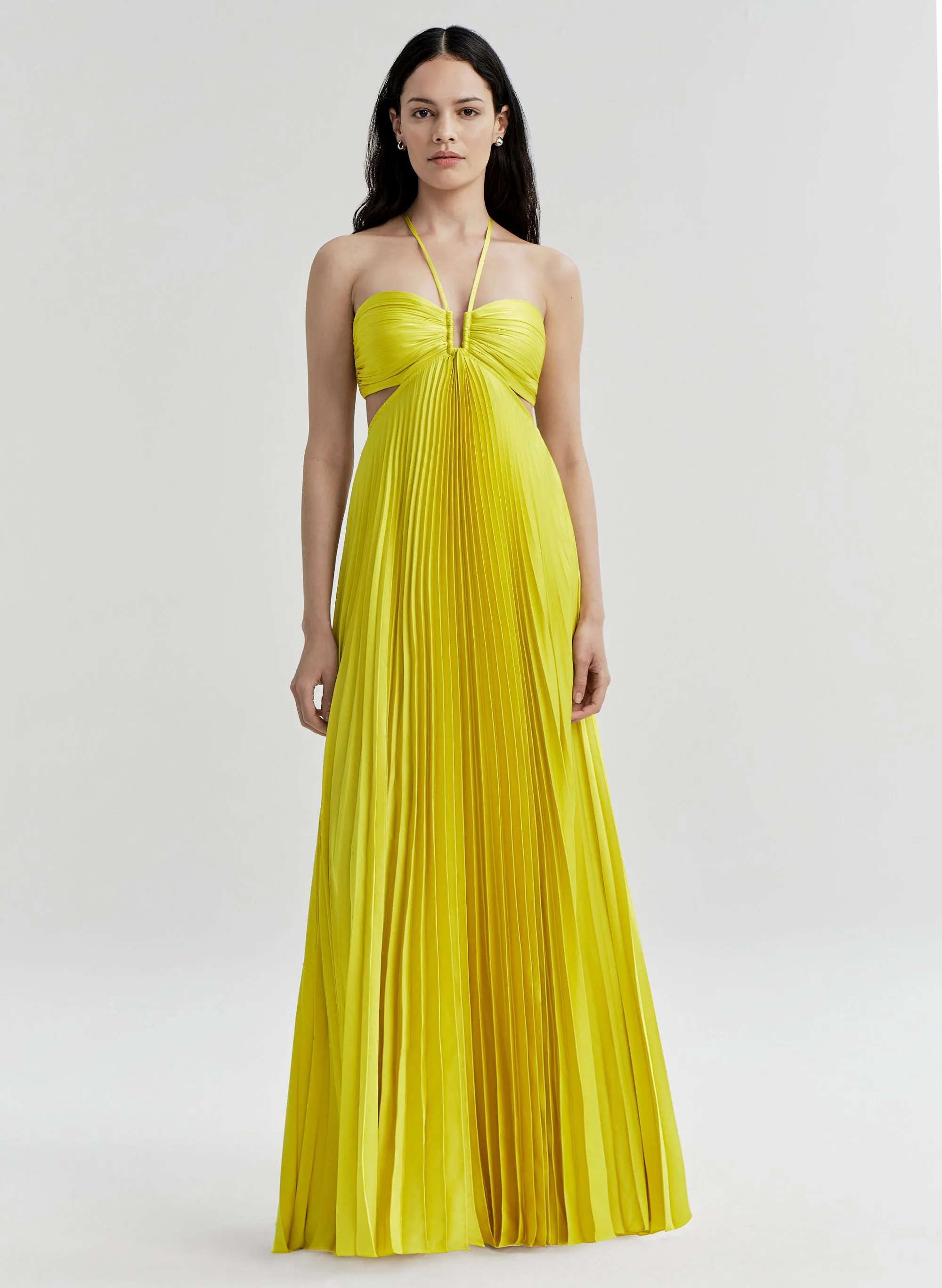 Moira Satin Pleated Maxi Dress sold by A.L.C.