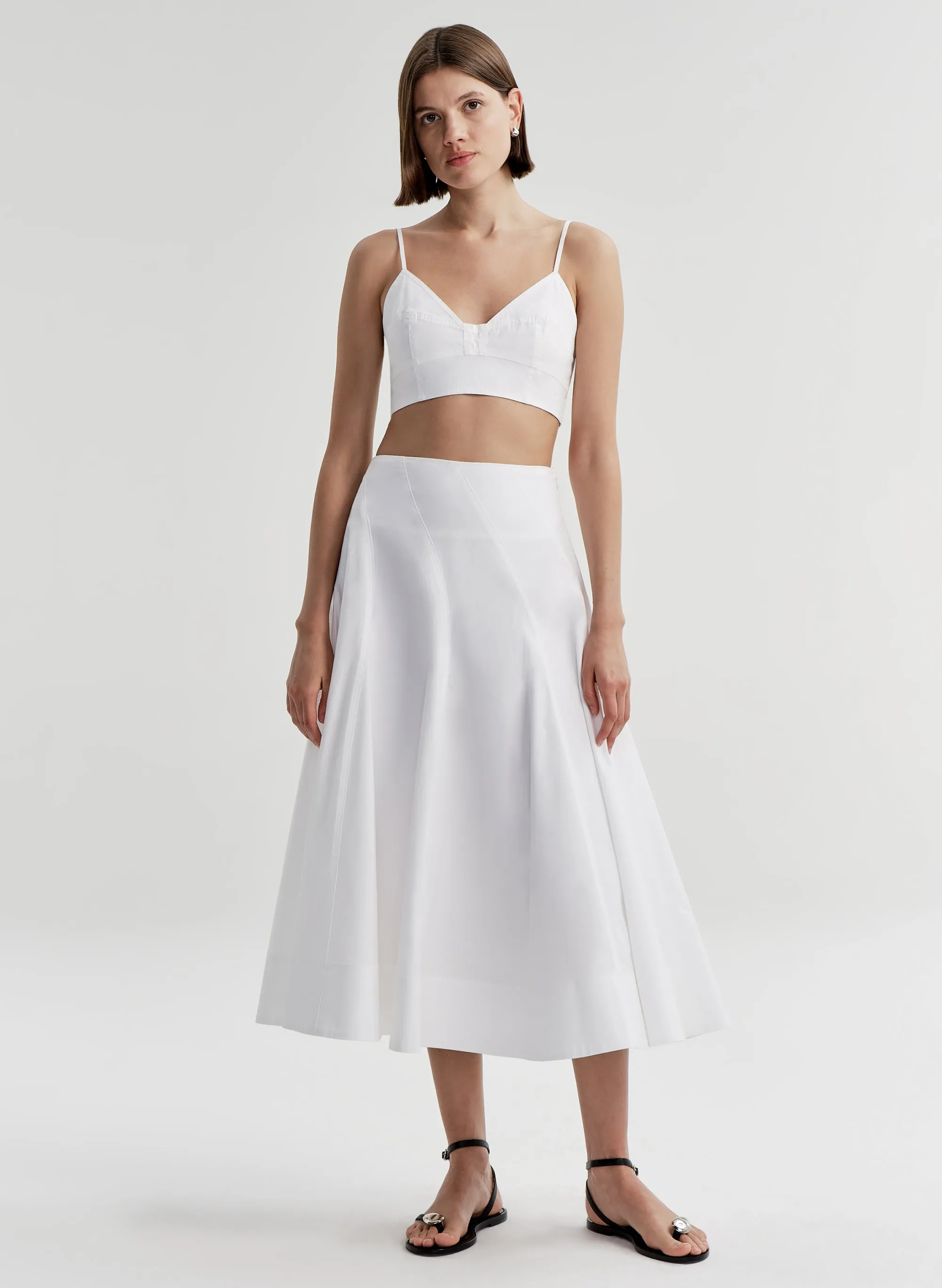 Gemma Stretch Cotton Midi Skirt sold by A.L.C.