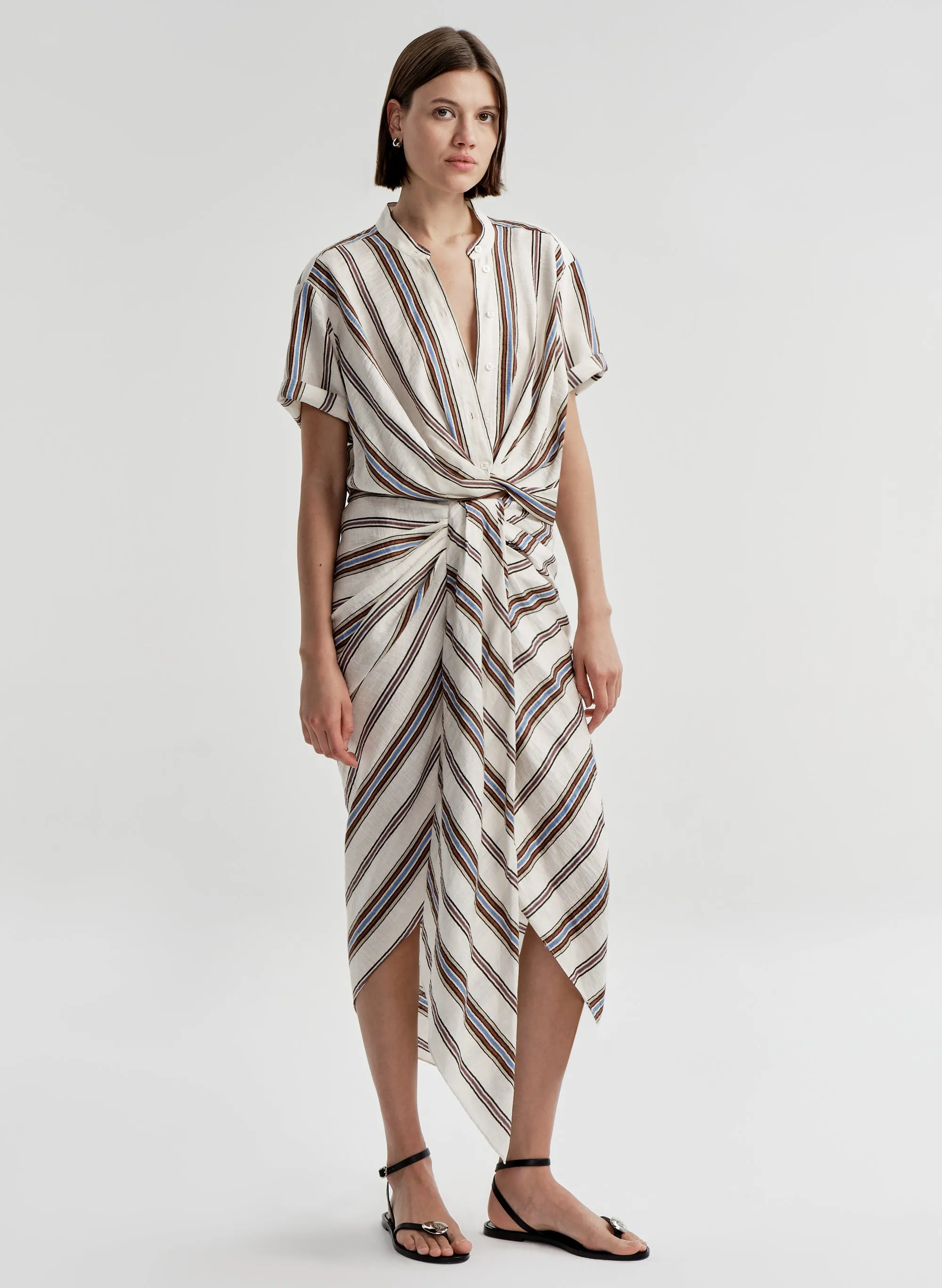 Rhodes Striped Linen Midi Skirt sold by A.L.C. product image thumbnail 3