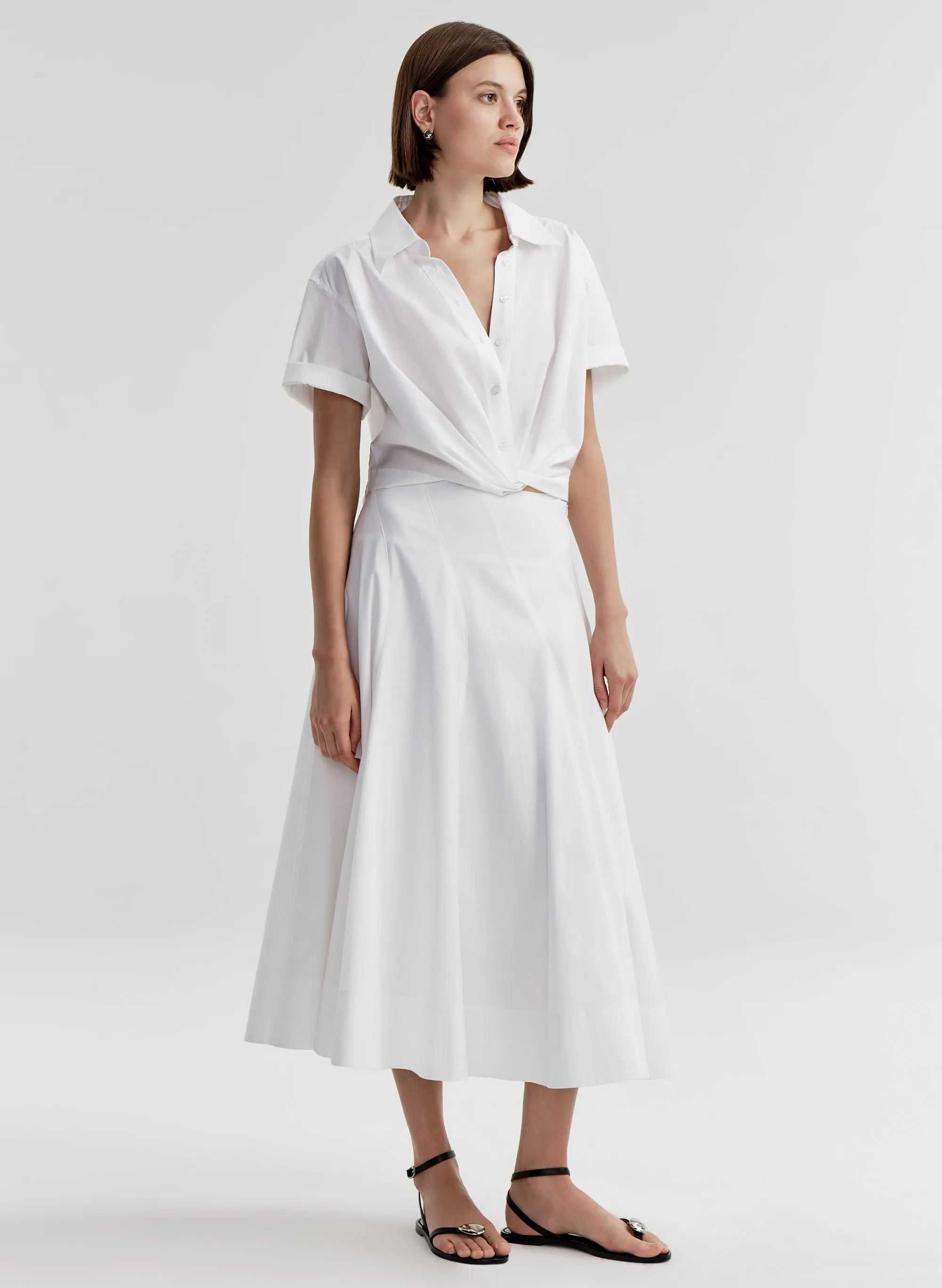 Lily Short Sleeve Cropped Cotton Shirt sold by A.L.C. product image thumbnail 3