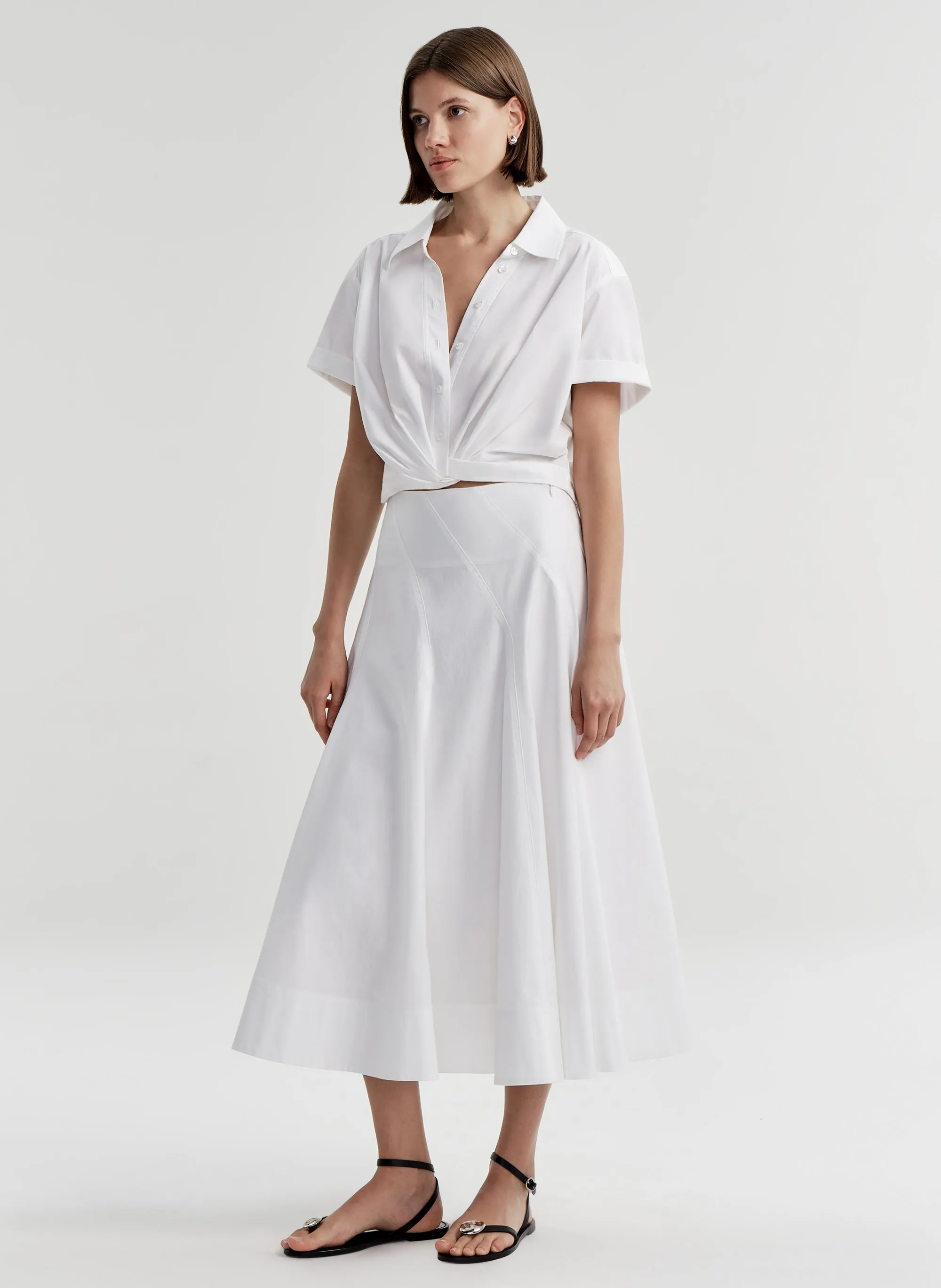 Lily Short Sleeve Cropped Cotton Shirt sold by A.L.C. product image thumbnail 4