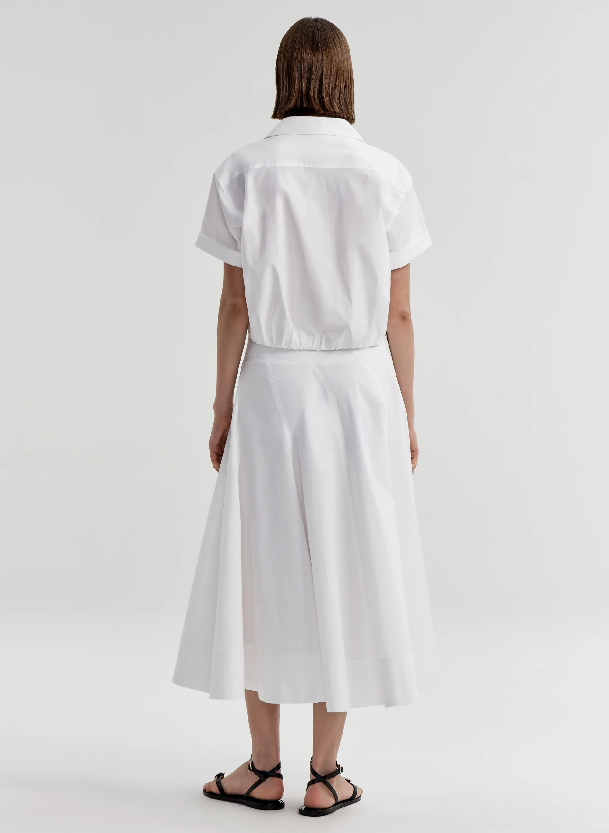 Lily Short Sleeve Cropped Cotton Shirt sold by A.L.C. product image thumbnail 5