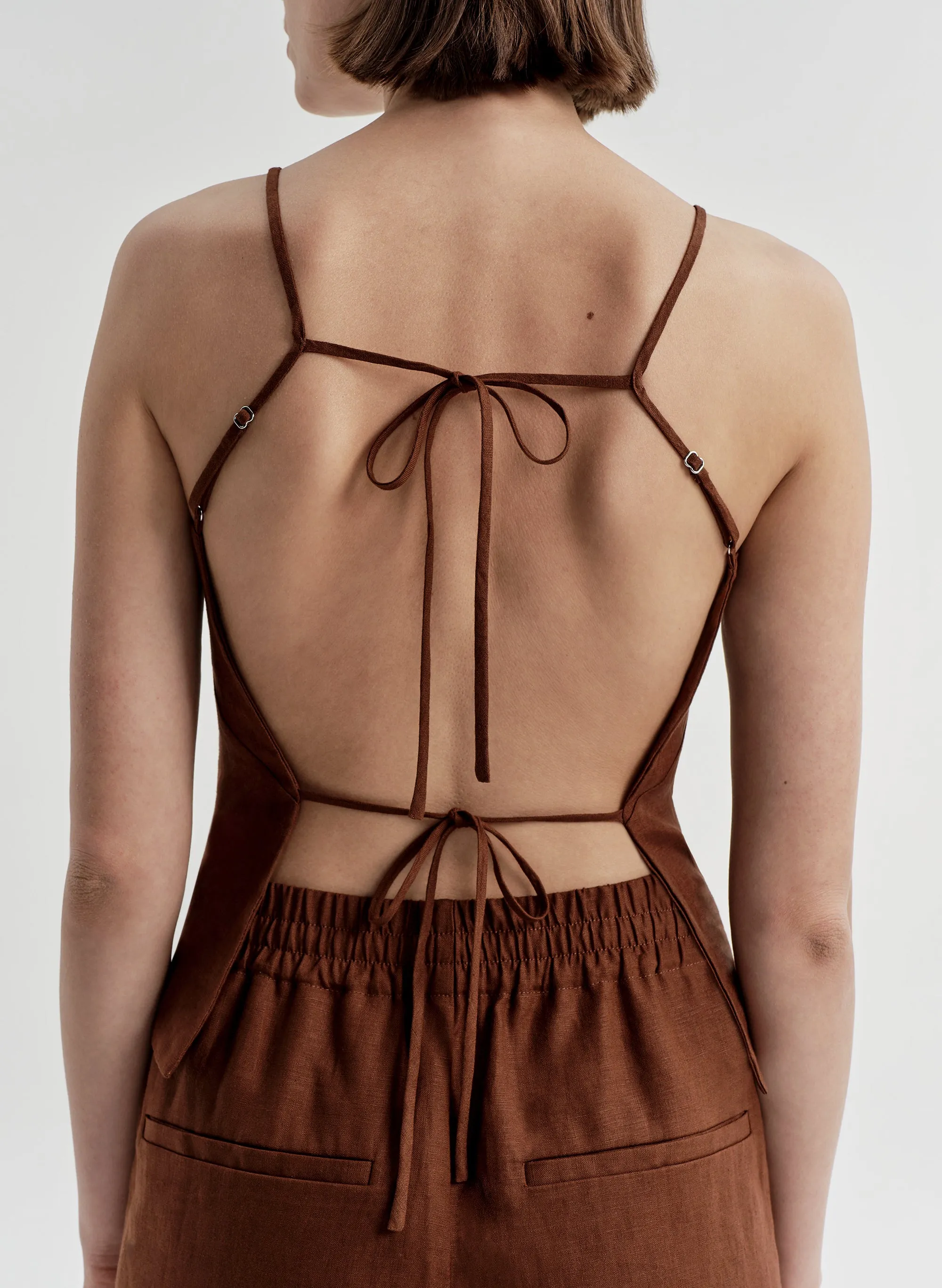 Reese Tie-Back Linen Top sold by A.L.C. product image thumbnail 3