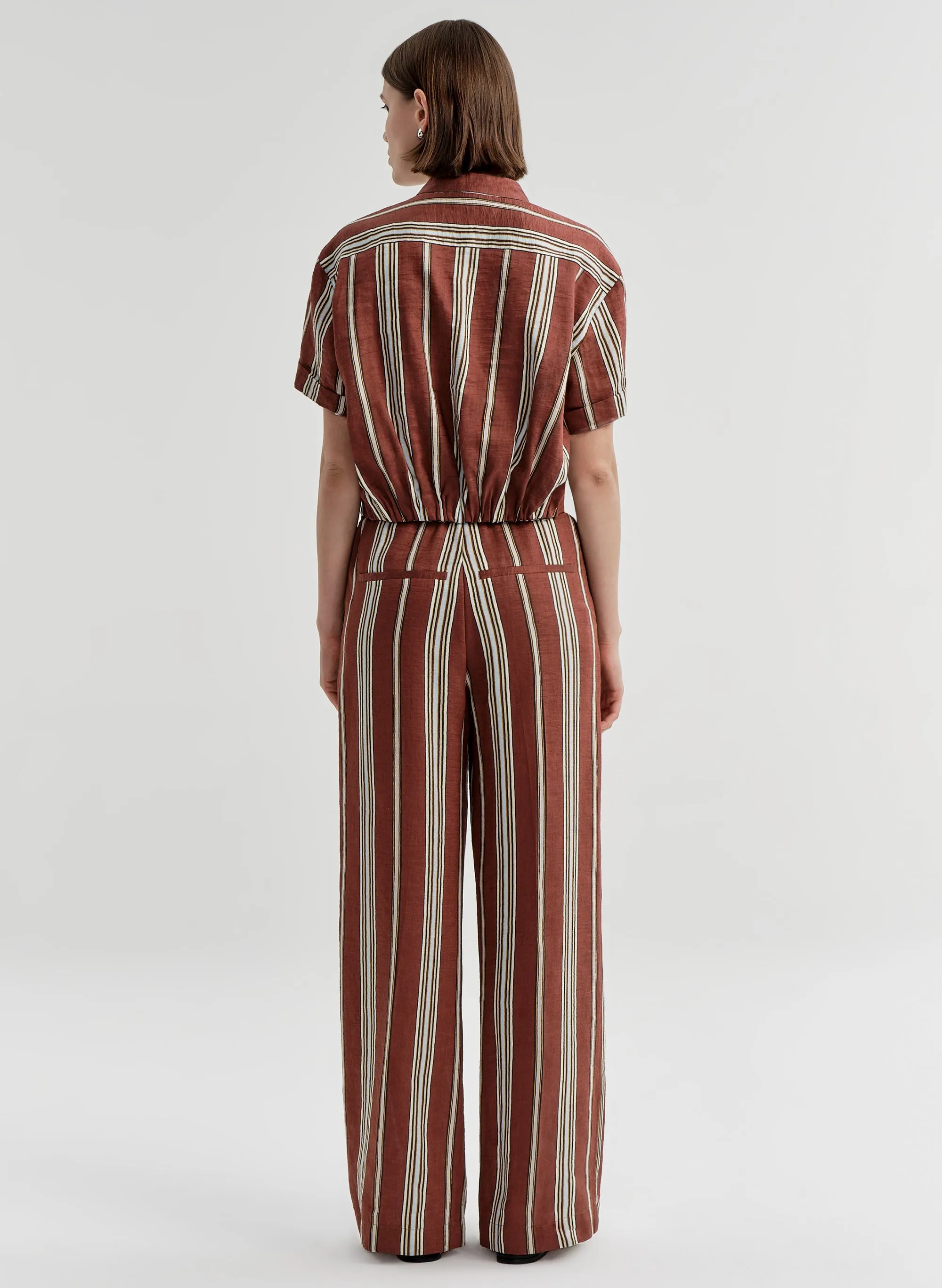 Leonore Short Sleeve Striped Linen Shirt sold by A.L.C. product image thumbnail 5