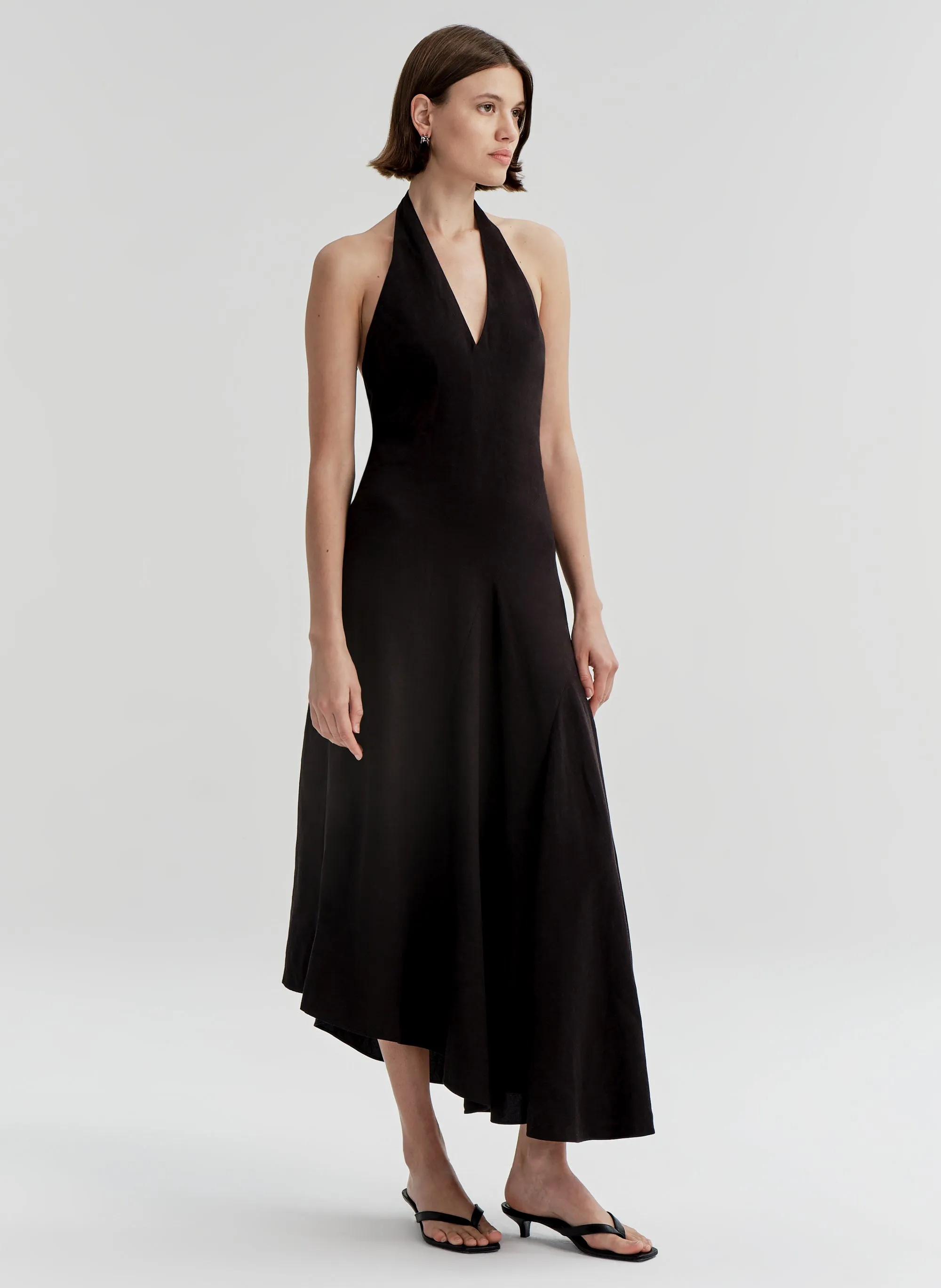 Celina Linen Halter Midi Dress sold by A.L.C. product image thumbnail 3