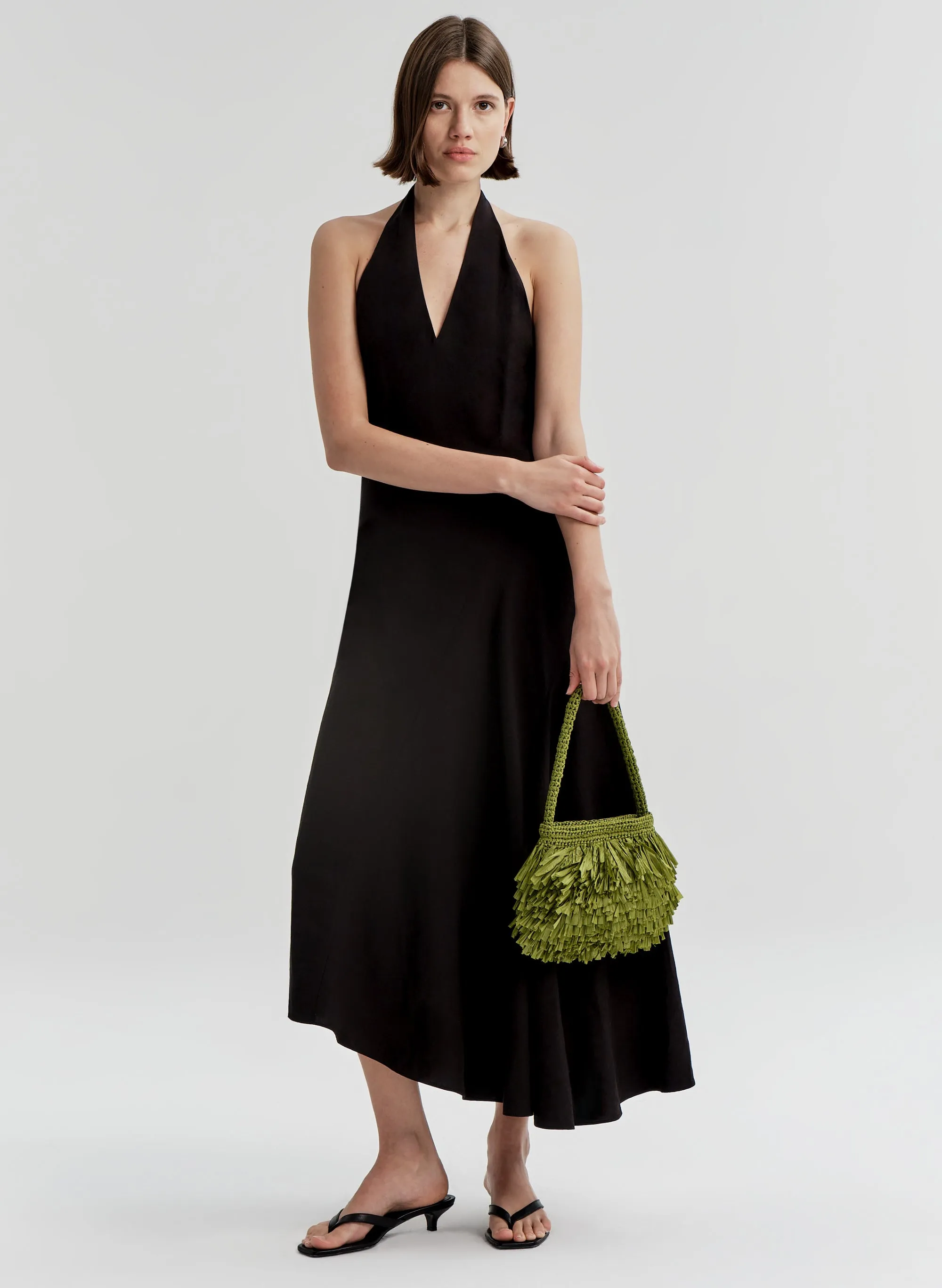 Celina Linen Halter Midi Dress sold by A.L.C.