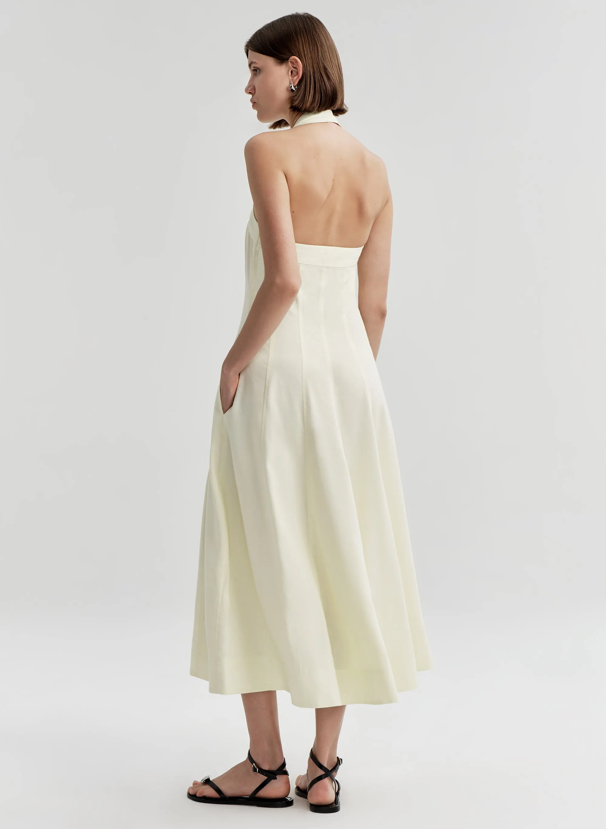 Elinor Linen Midi Halter Dress sold by A.L.C. product image thumbnail 5