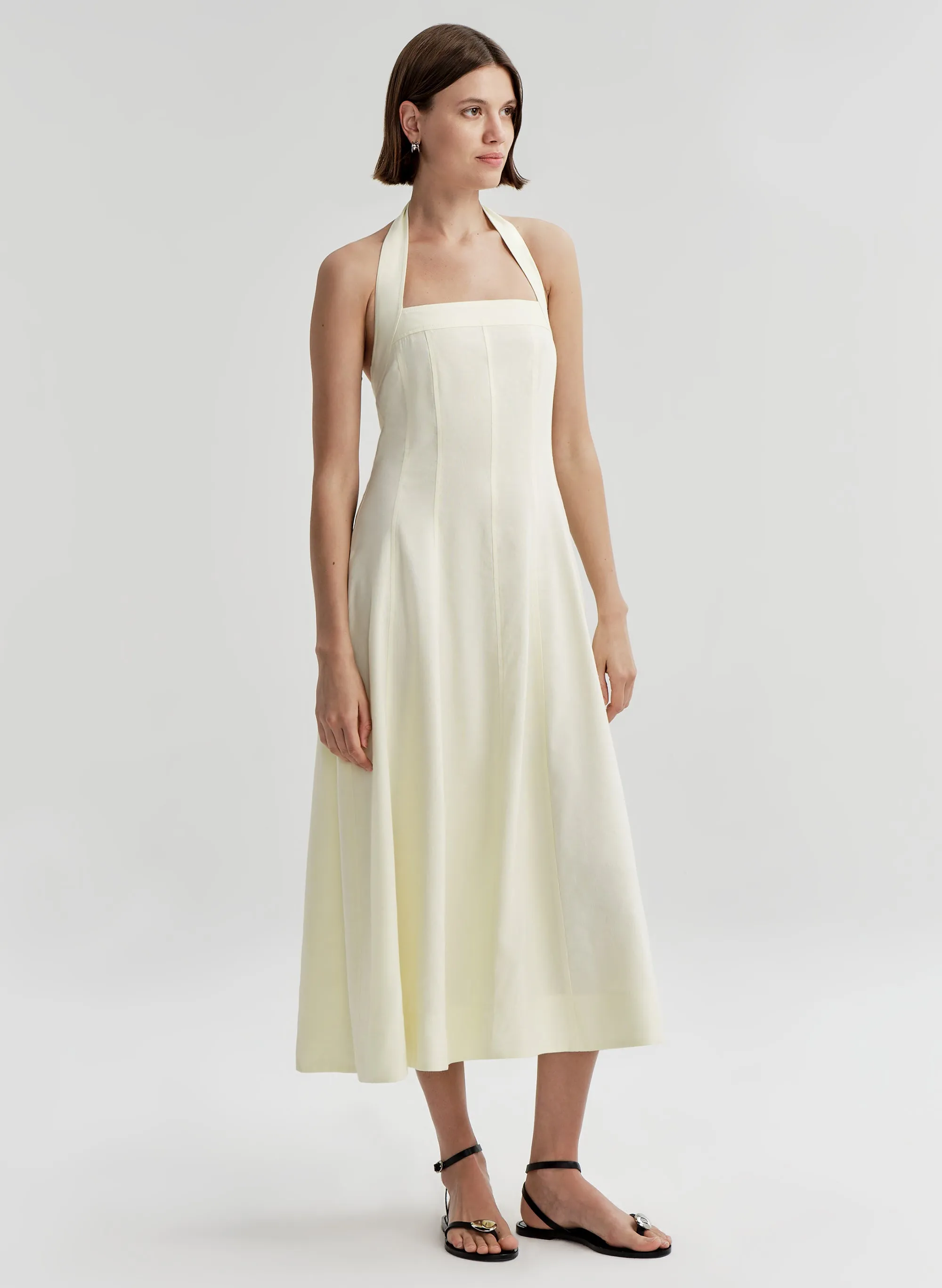 Elinor Linen Midi Halter Dress sold by A.L.C. product image thumbnail 3