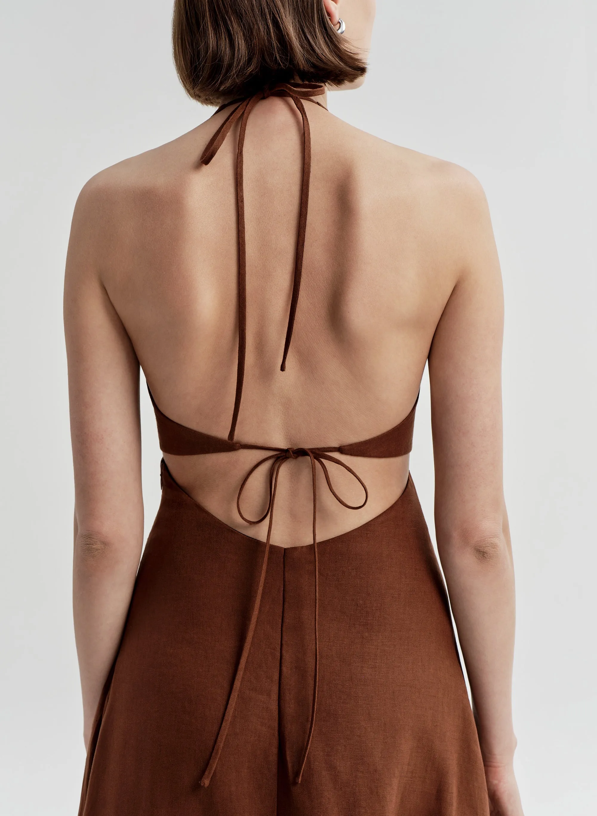 Evelena Tie-Back Linen Midi Dress sold by A.L.C. product image thumbnail 2