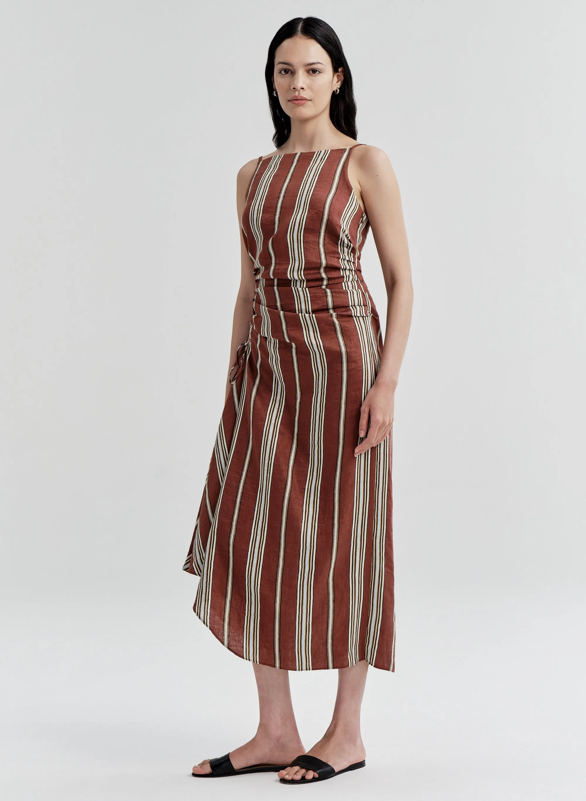 Naomi Striped Linen Midi Dress sold by A.L.C. product image thumbnail 4