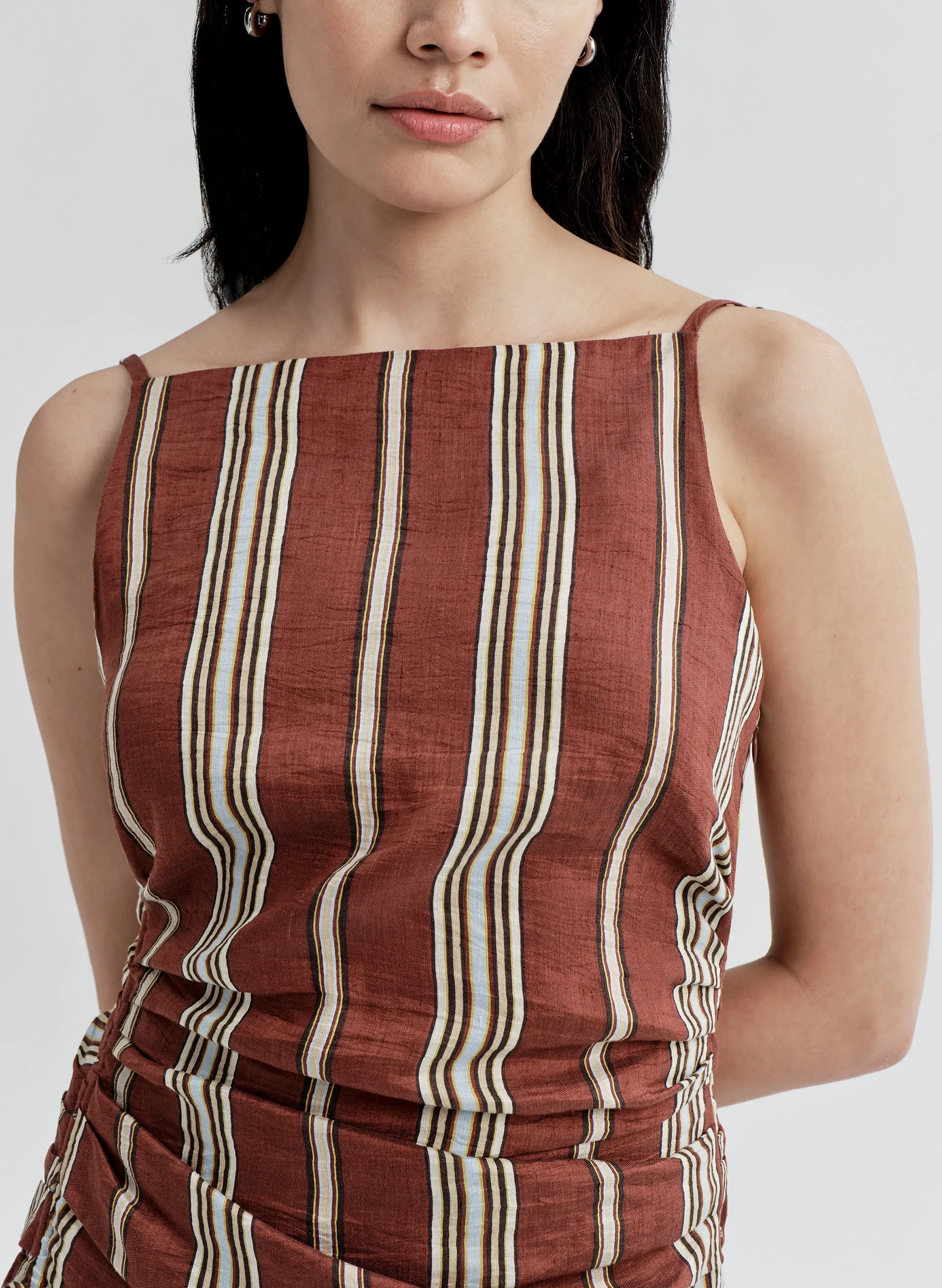 Naomi Striped Linen Midi Dress sold by A.L.C. product image thumbnail 2