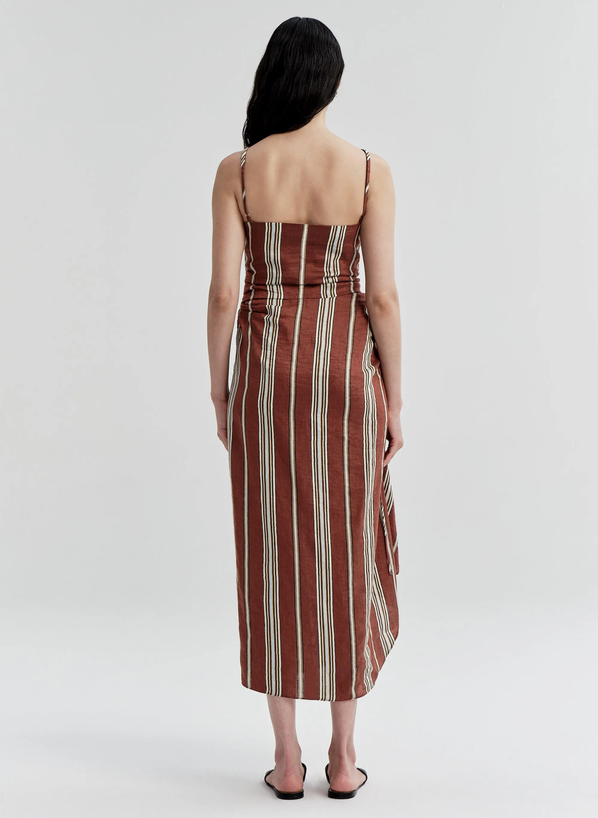 Naomi Striped Linen Midi Dress sold by A.L.C. product image thumbnail 5