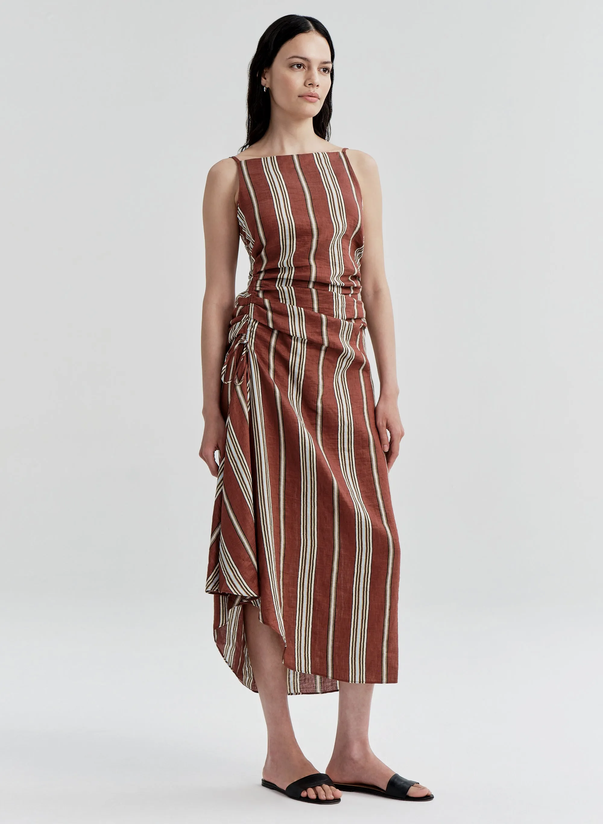 Naomi Striped Linen Midi Dress sold by A.L.C. product image thumbnail 3