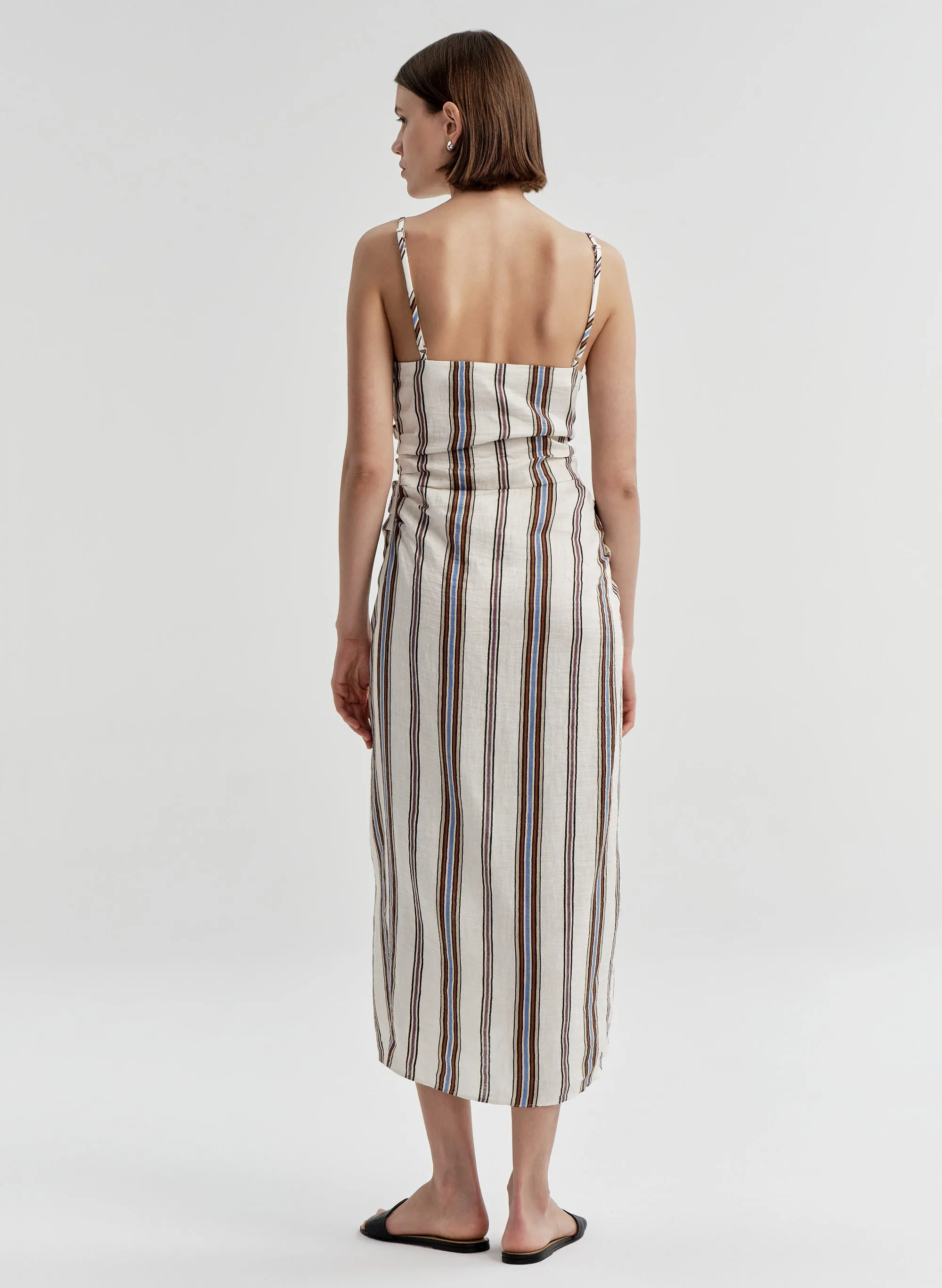 Naomi Striped Linen Midi Dress sold by A.L.C. product image thumbnail 5