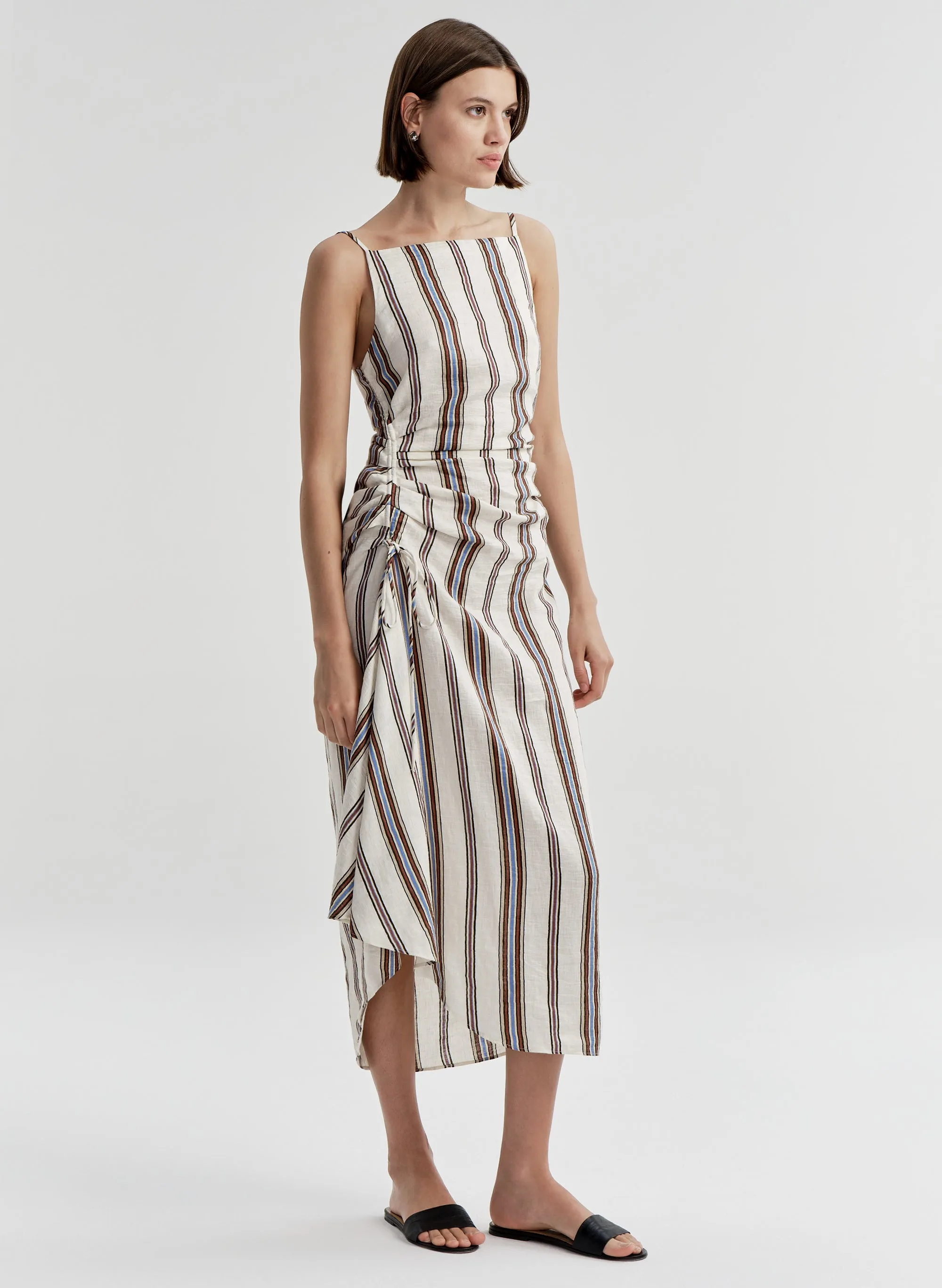 Naomi Striped Linen Midi Dress sold by A.L.C. product image thumbnail 3