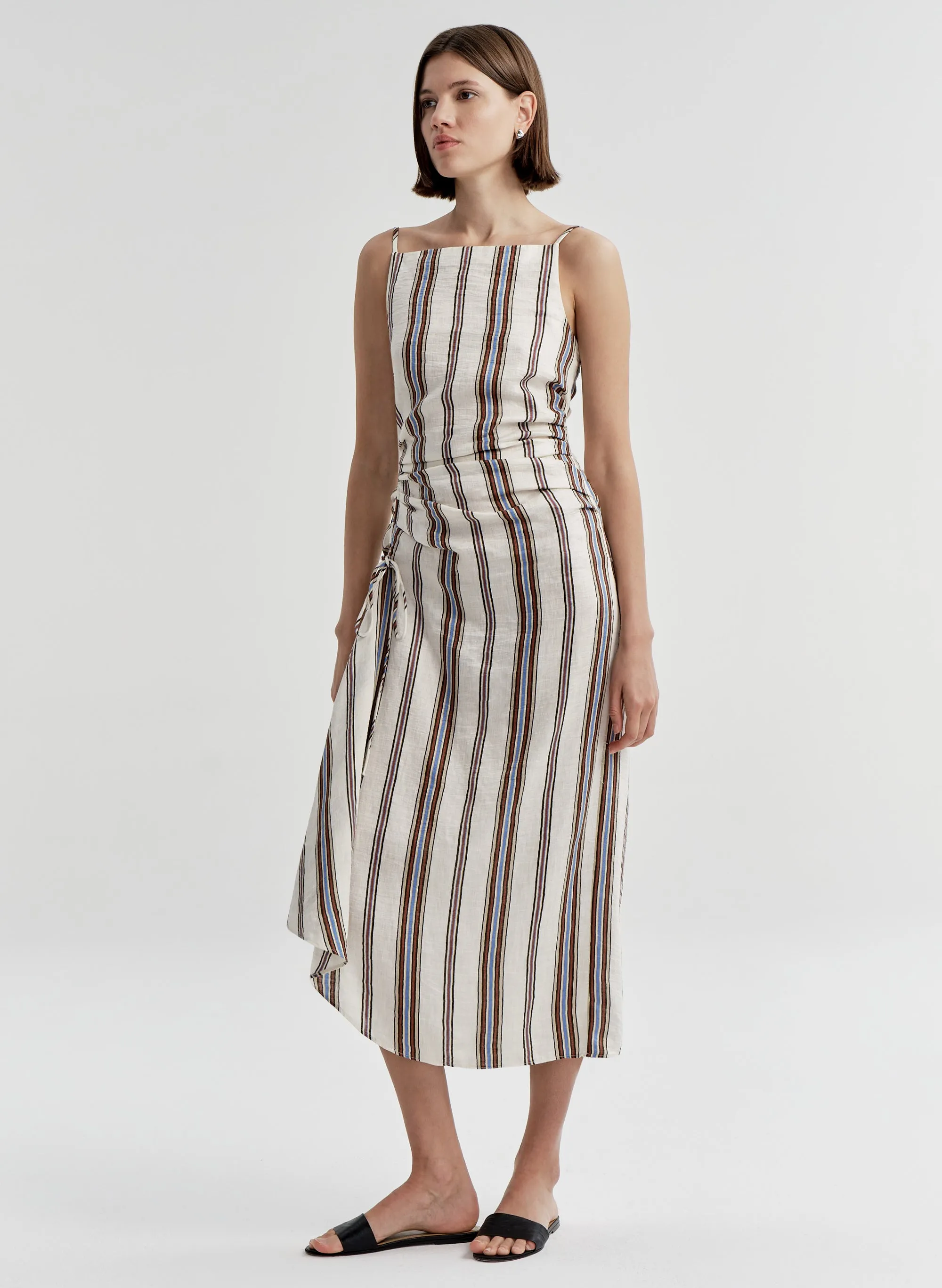 Naomi Striped Linen Midi Dress sold by A.L.C. product image thumbnail 4