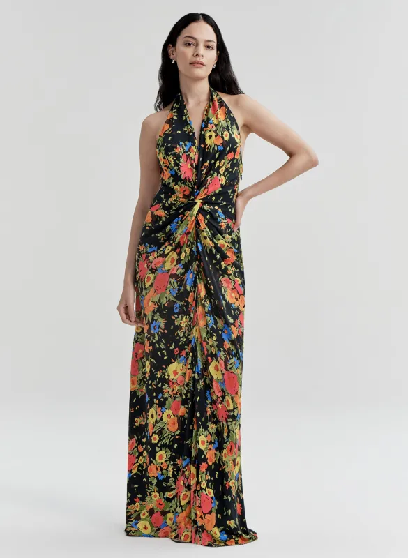 Mabel Floral Satin Gown made by A.L.C.