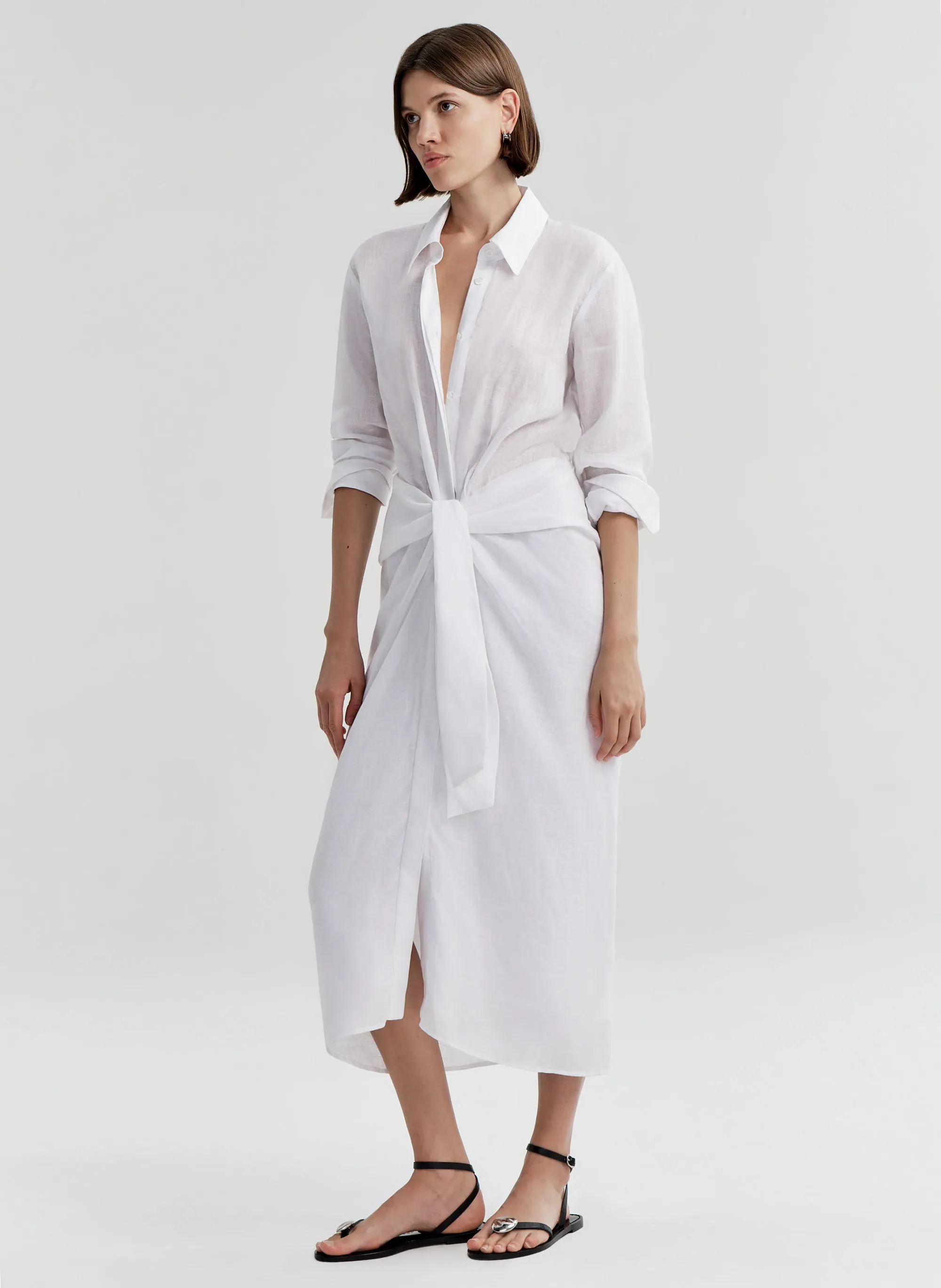 Mila Linen Midi Shirtdress sold by A.L.C. product image thumbnail 4
