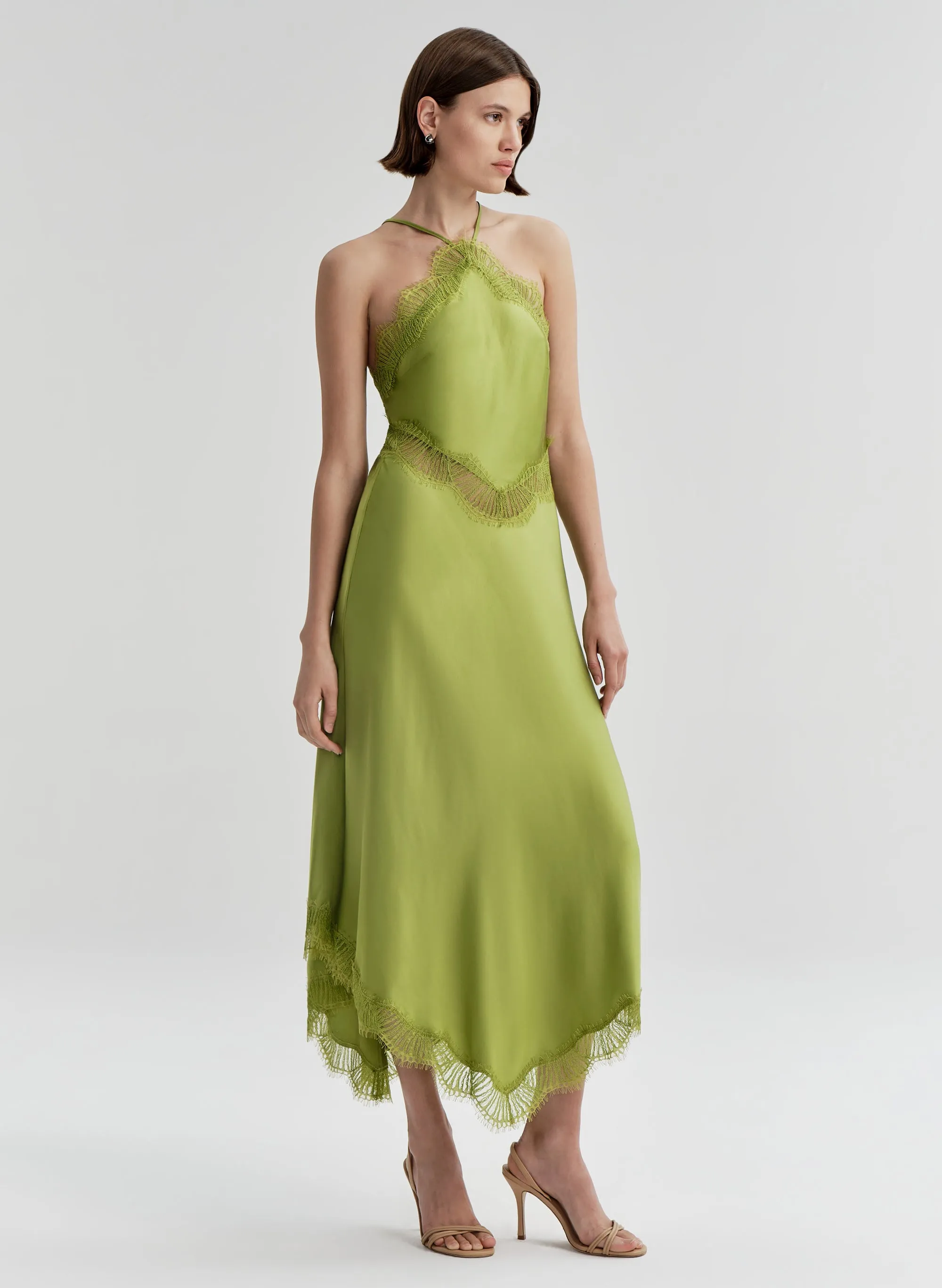 Lucia Satin and Lace Midi Dress sold by A.L.C. product image thumbnail 3