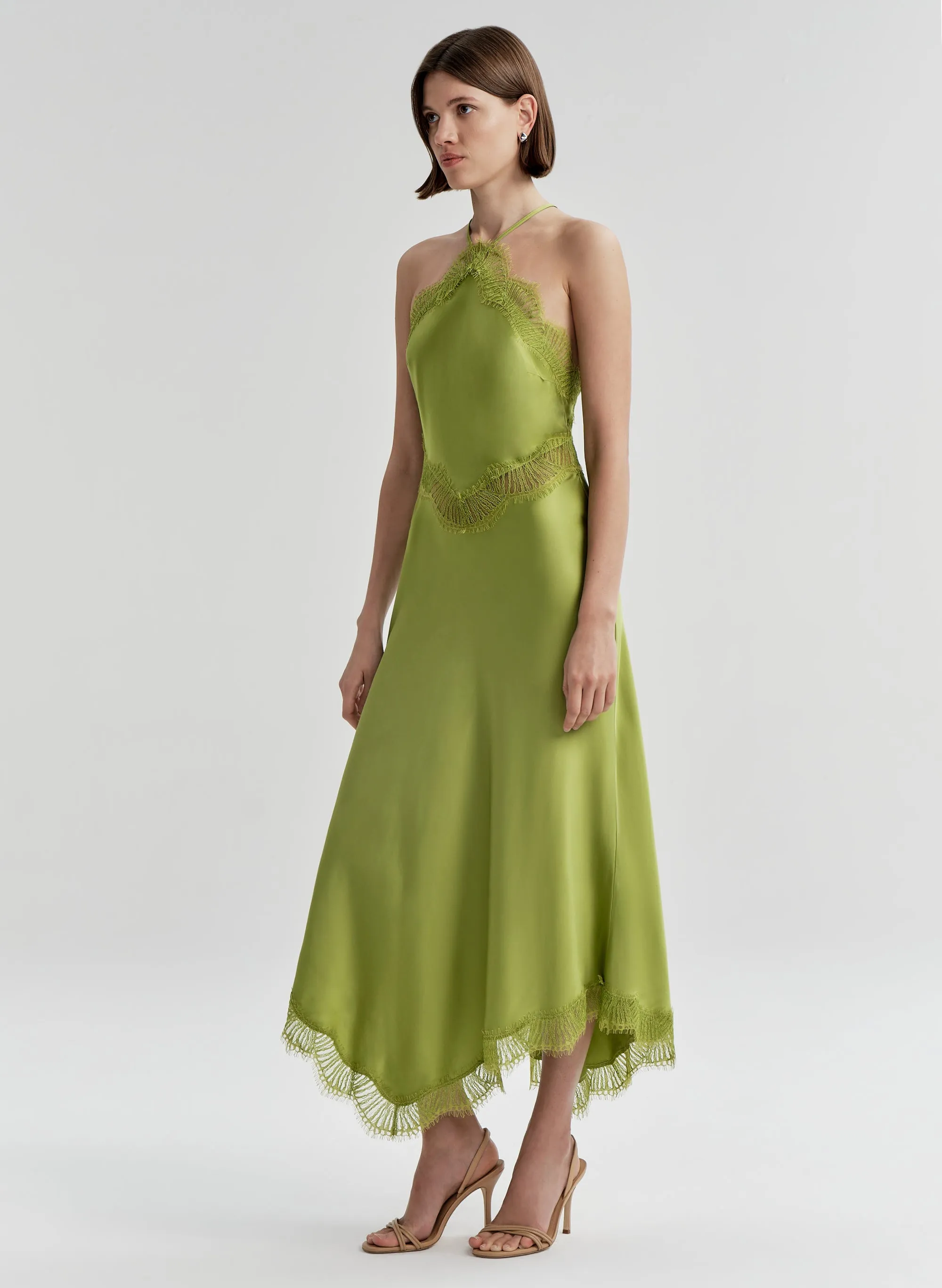 Lucia Satin and Lace Midi Dress sold by A.L.C. product image thumbnail 4