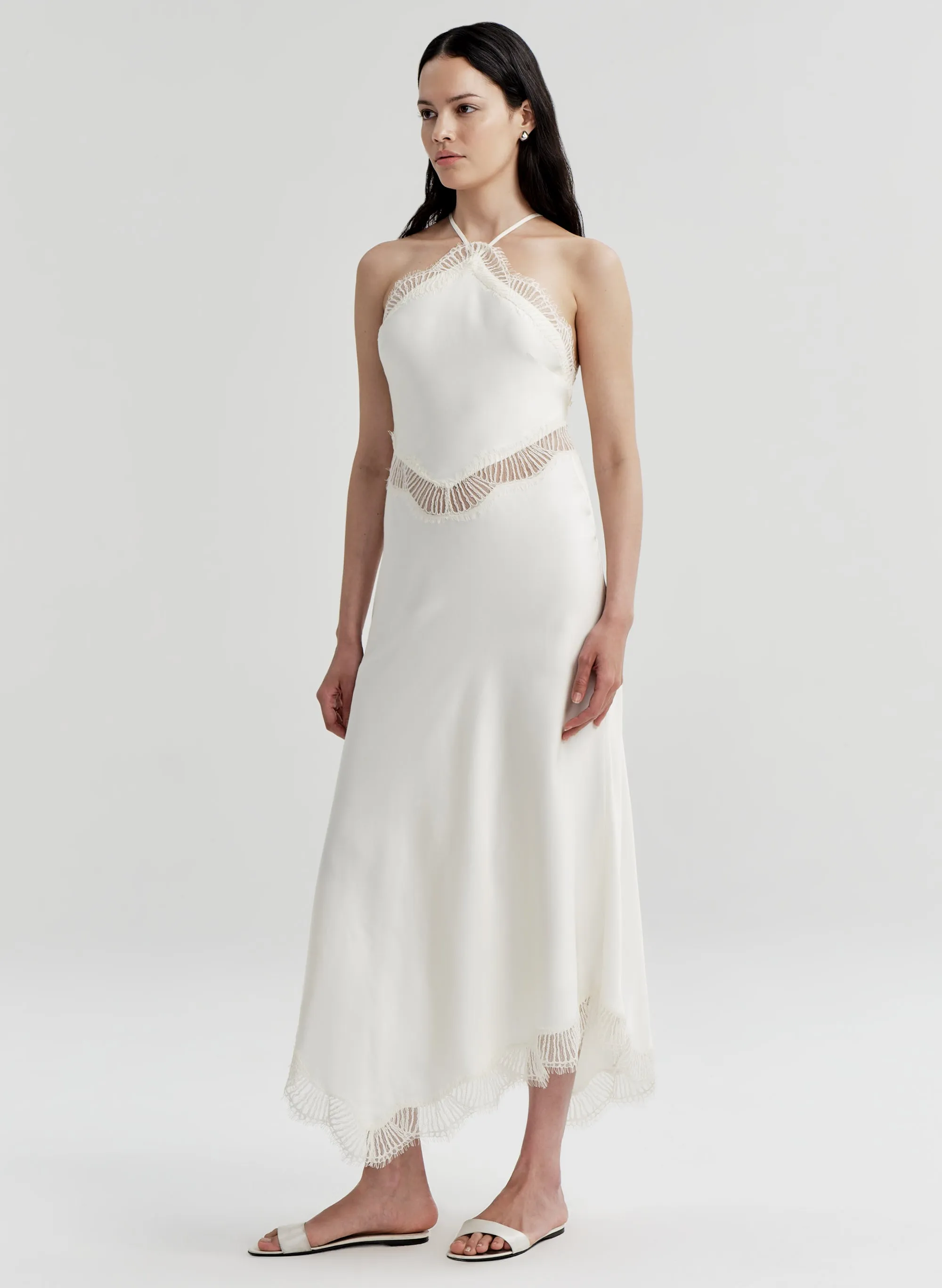 Lucia Satin and Lace Midi Dress sold by A.L.C. product image thumbnail 4