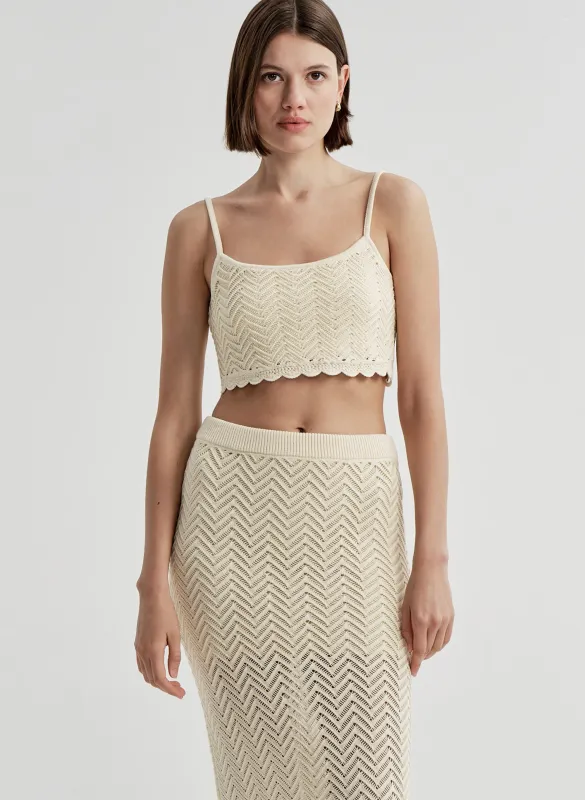Jodi Cotton Crochet Bra made by A.L.C.