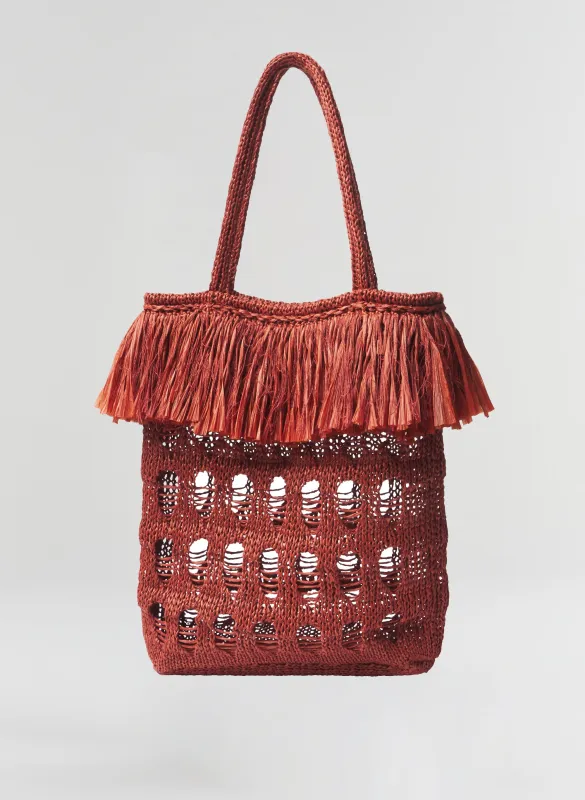 Elise Fringe Raffia Tote made by A.L.C.