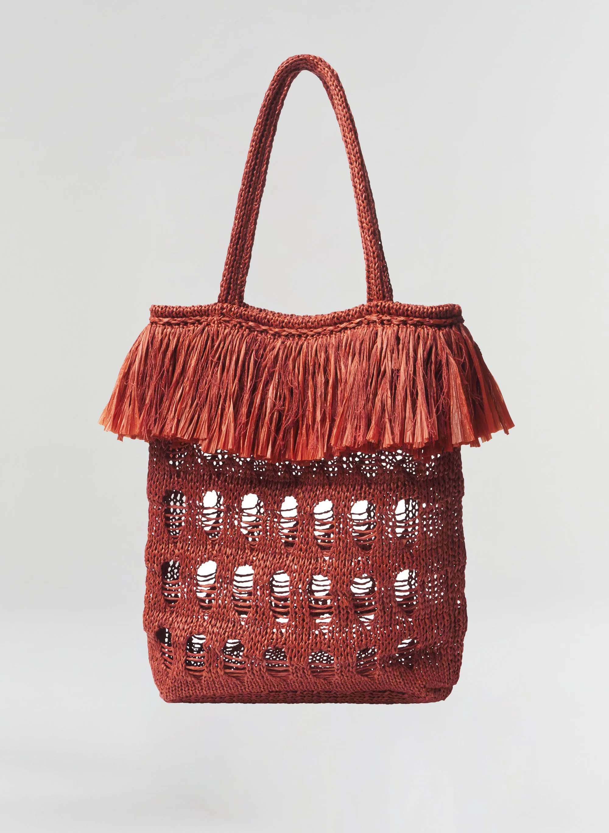 Elise Fringe Raffia Tote sold by A.L.C.