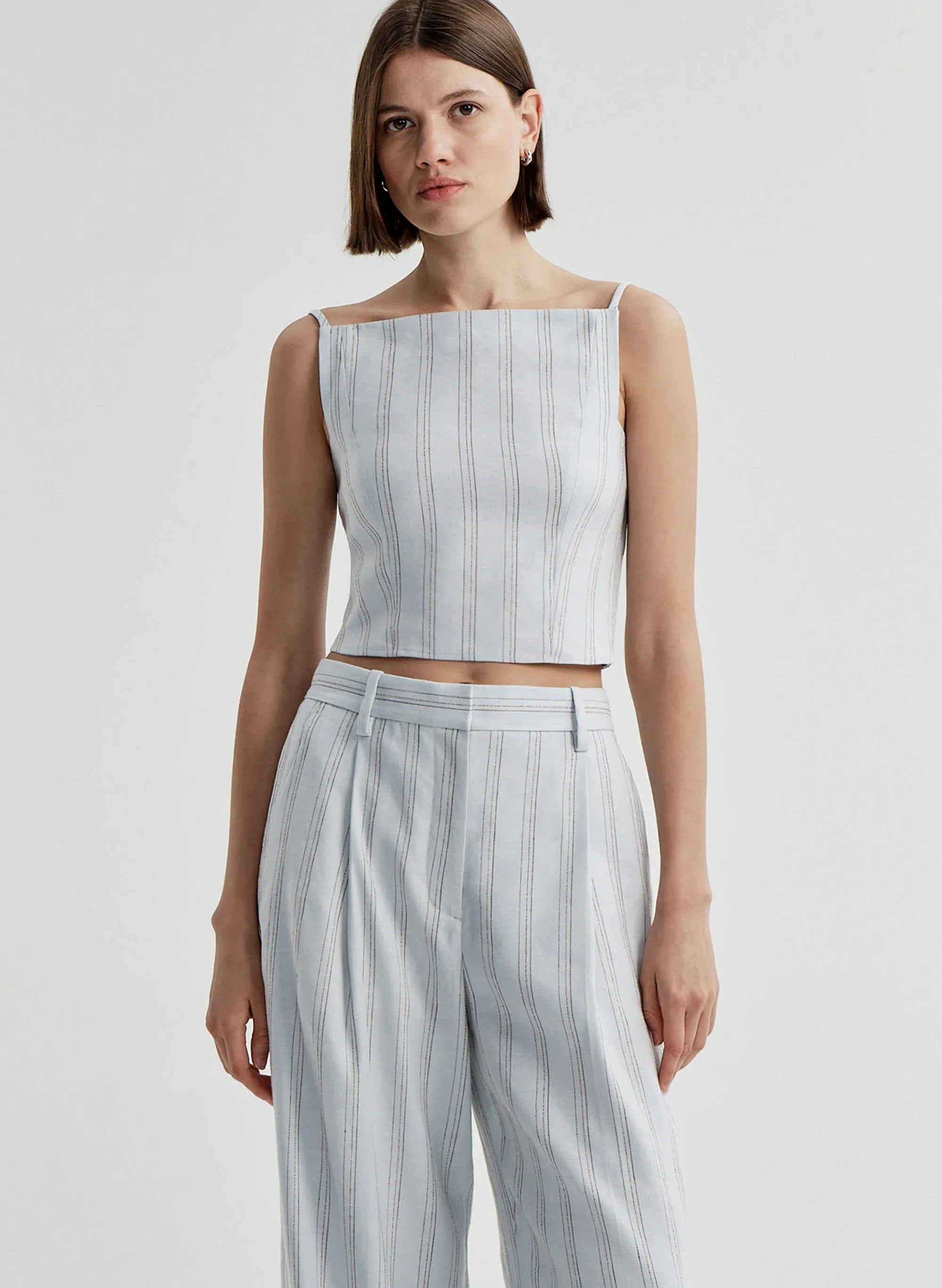 Elliott Linen Pinstripe Top sold by A.L.C.