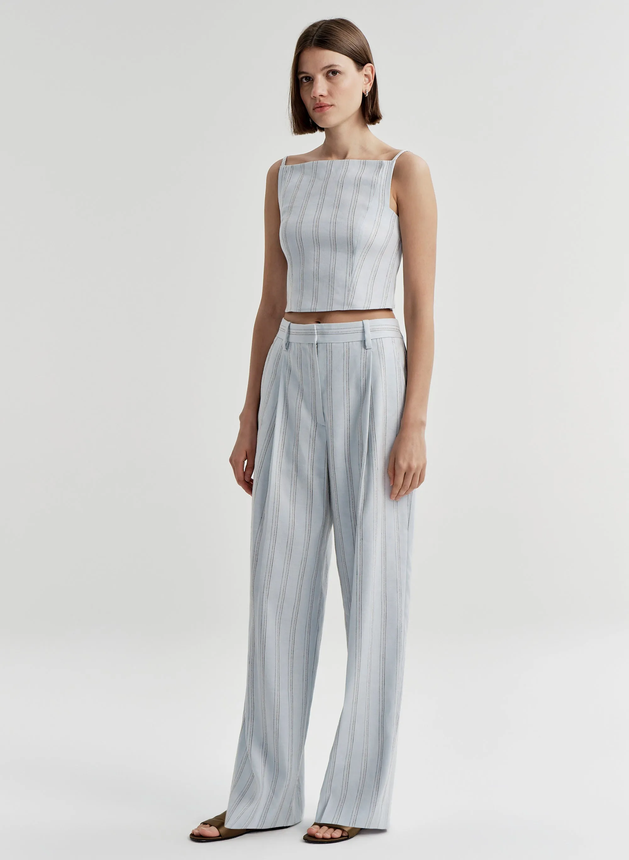 Elliott Linen Pinstripe Top sold by A.L.C. product image thumbnail 4