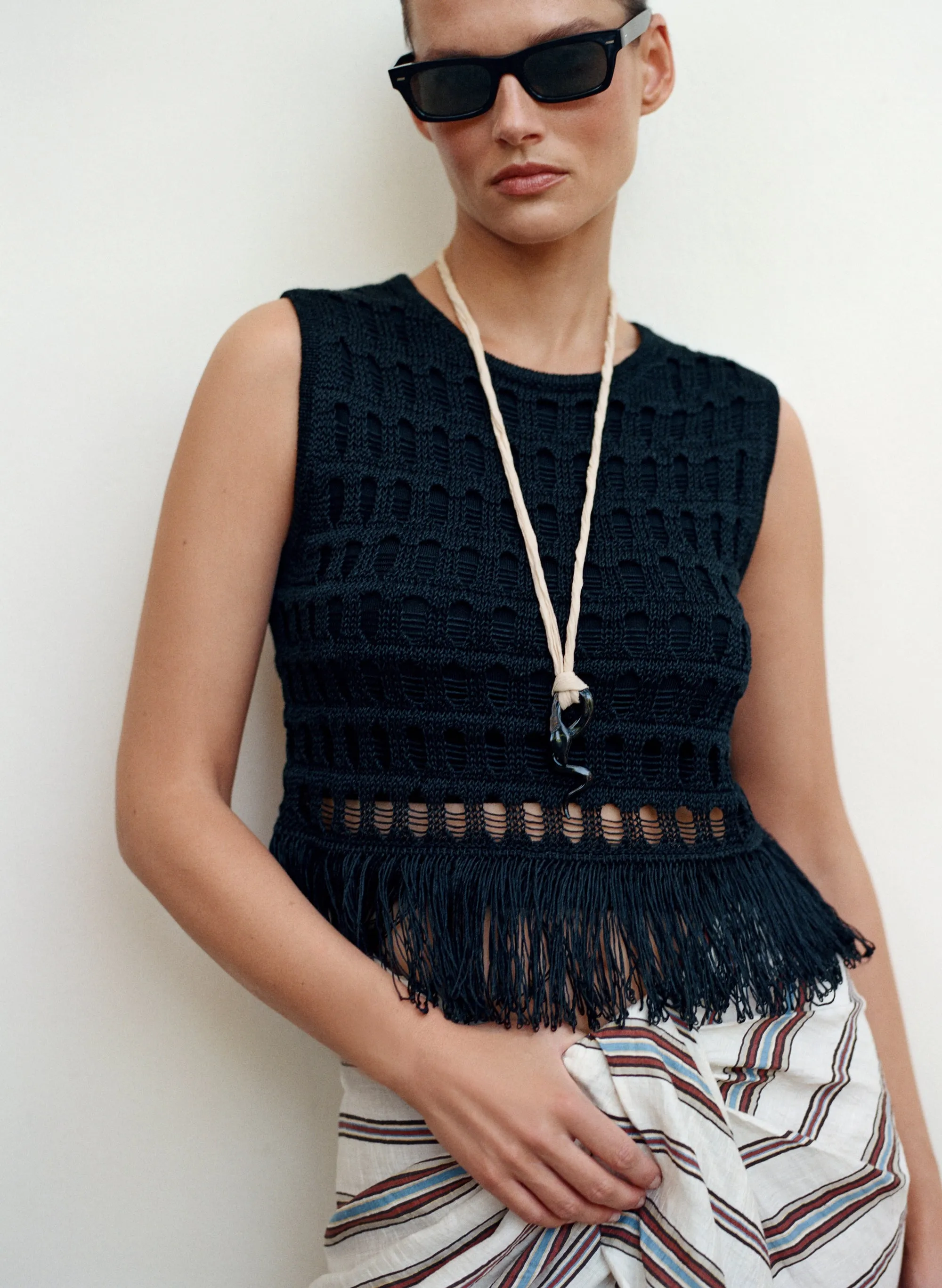 Esme Crochet Fringe Top sold by A.L.C.