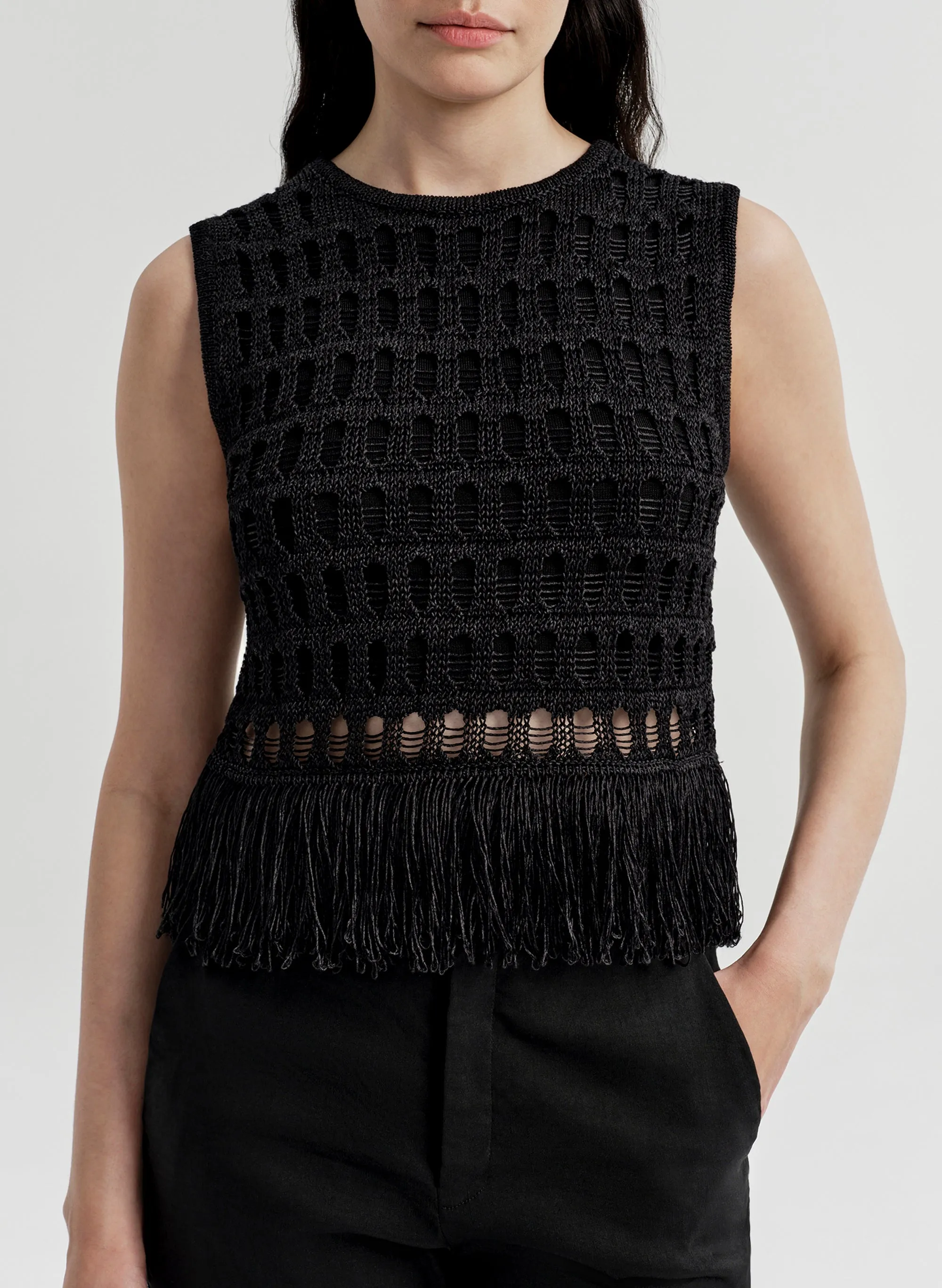 Esme Crochet Fringe Top sold by A.L.C. product image thumbnail 3