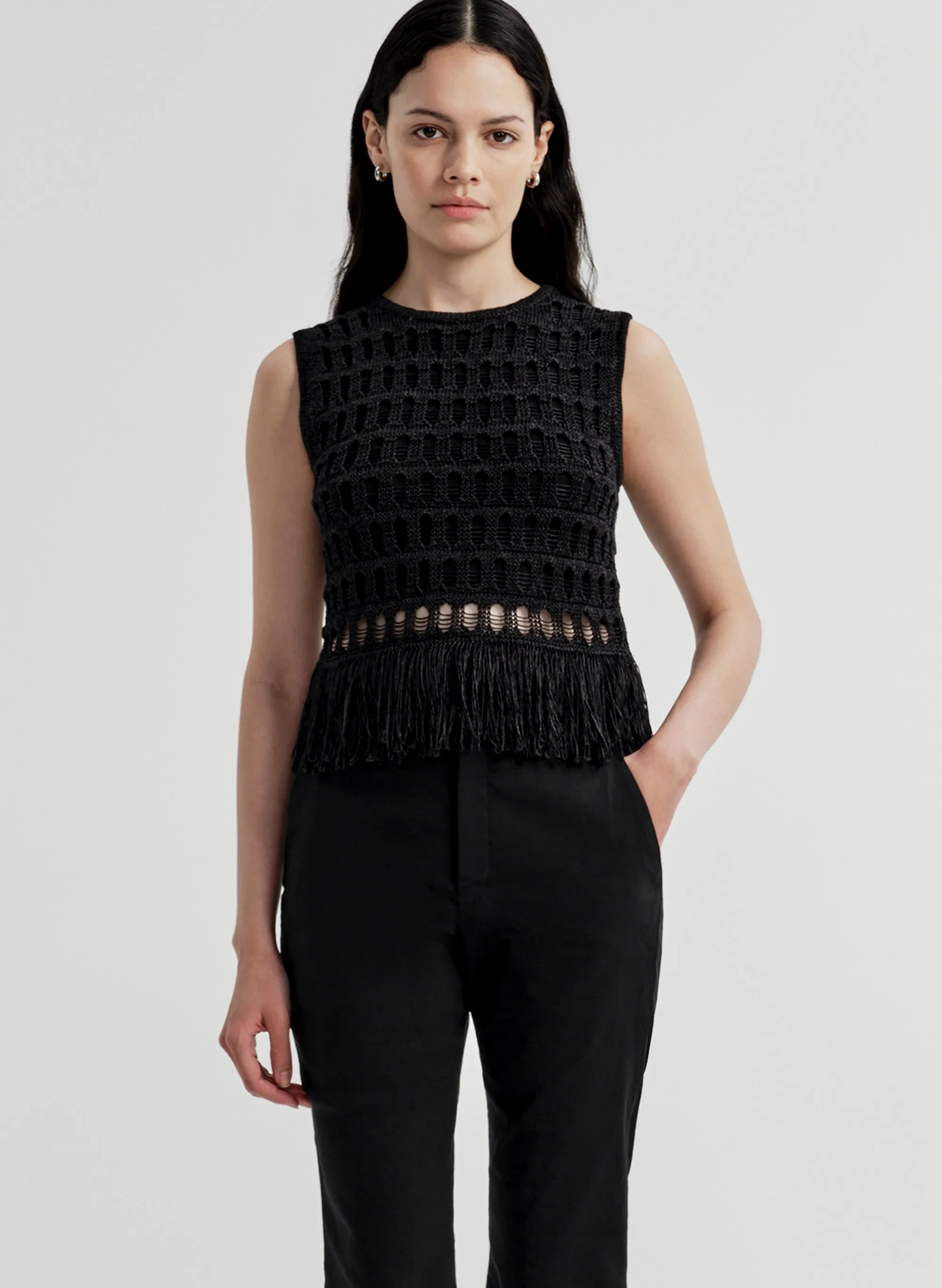 Esme Crochet Fringe Top sold by A.L.C. product image thumbnail 2
