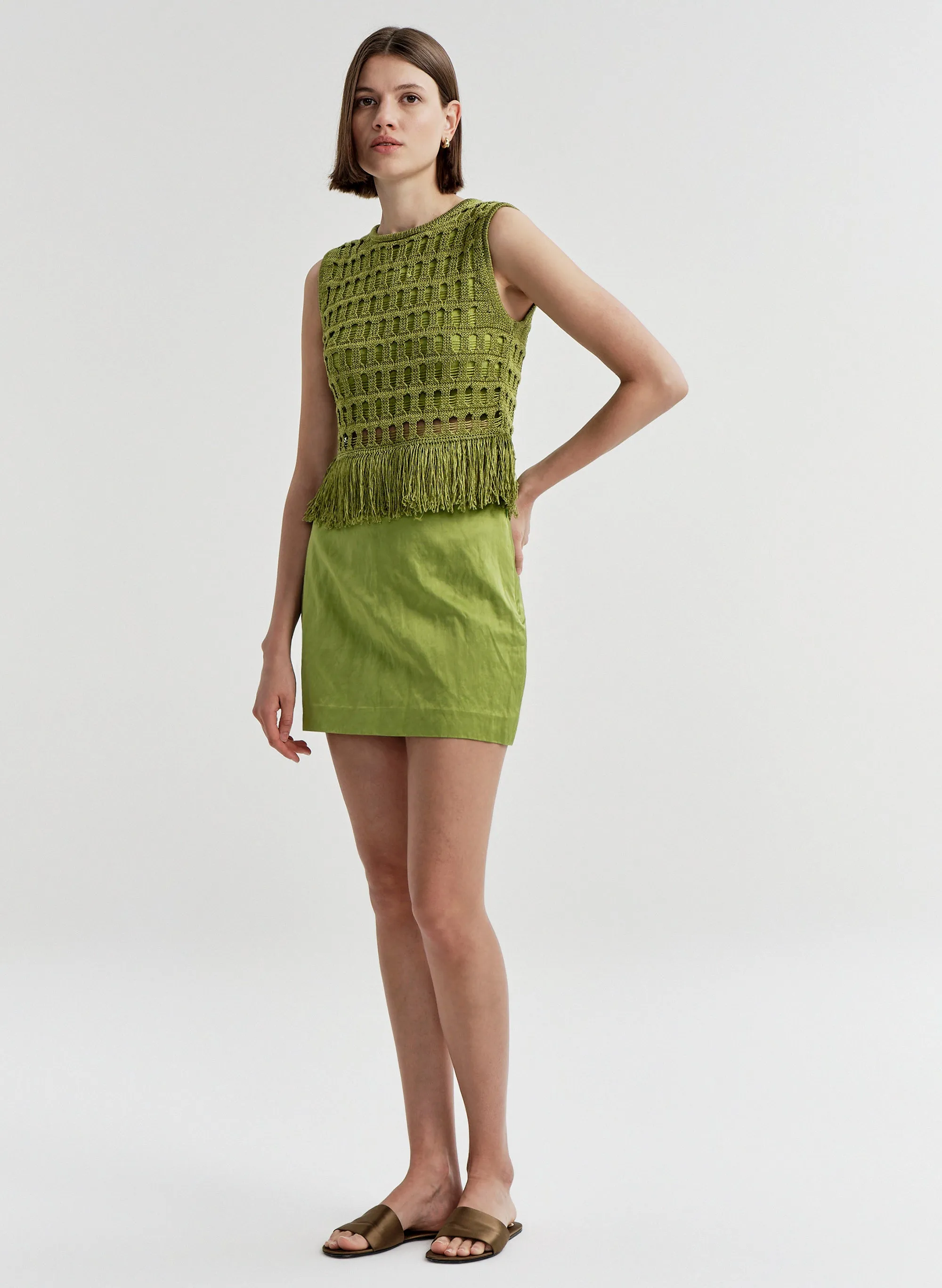 Petra Satin Mini Skirt sold by A.L.C. product image thumbnail 4