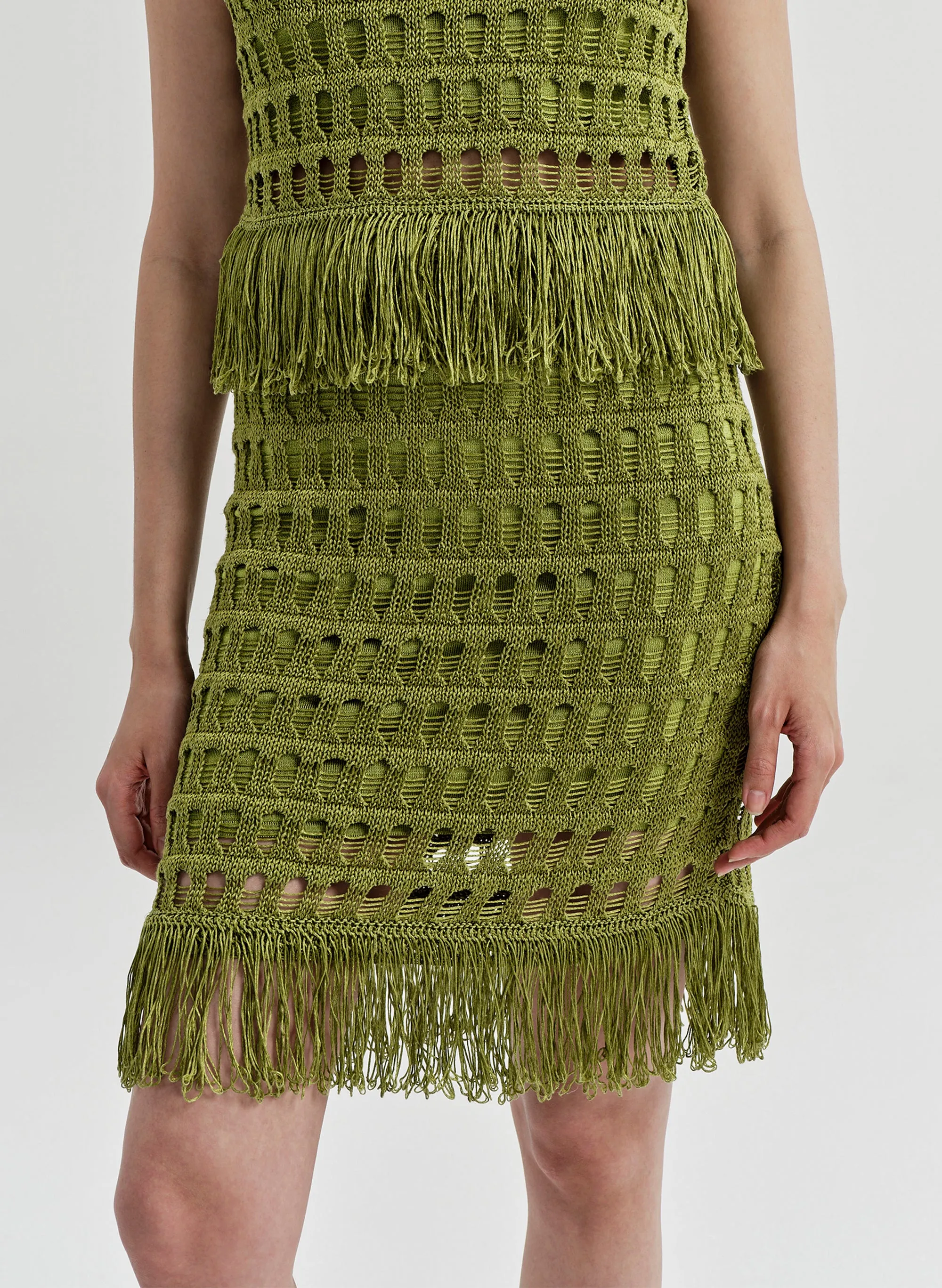 Tetá Crochet Fringe Mini Skirt sold by A.L.C. product image thumbnail 2