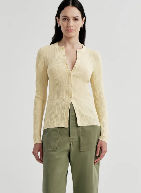 Fisher Fine Cotton Knit Cardigan made by A.L.C.