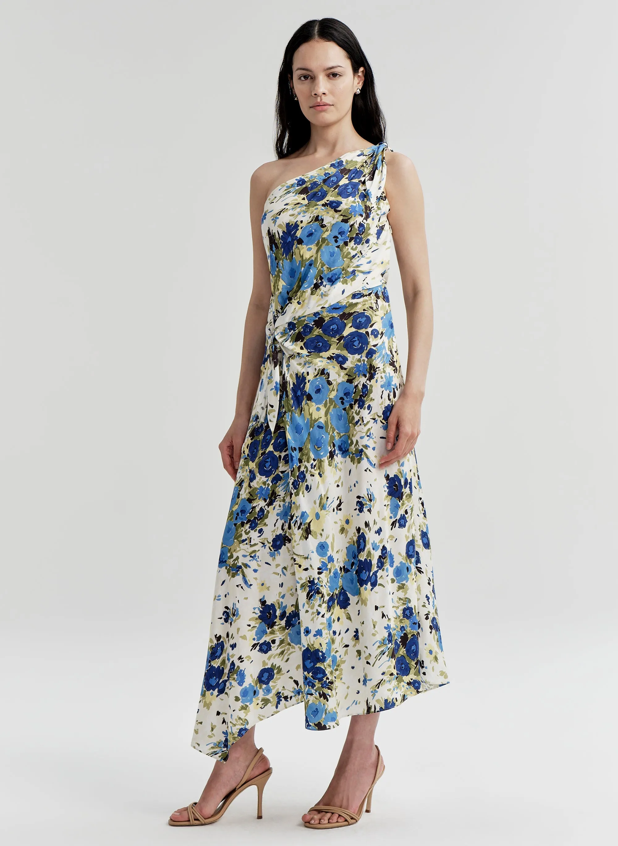 Elliana Floral One Shoulder Midi Dress sold by A.L.C. product image thumbnail 4