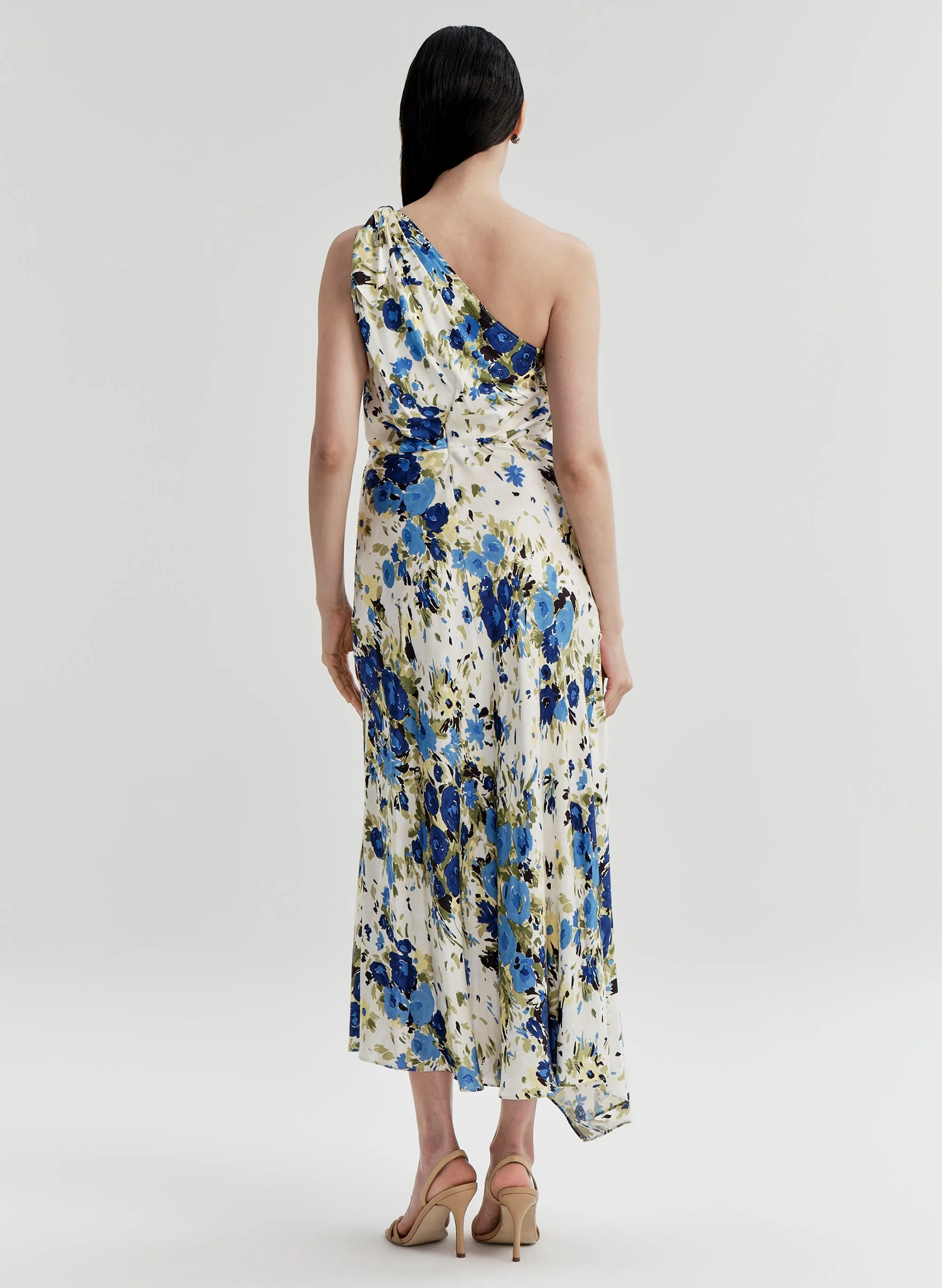 Elliana Floral One Shoulder Midi Dress sold by A.L.C. product image thumbnail 5
