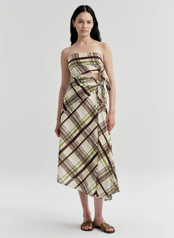 Tessa Plaid Cotton Midi Dress made by A.L.C.