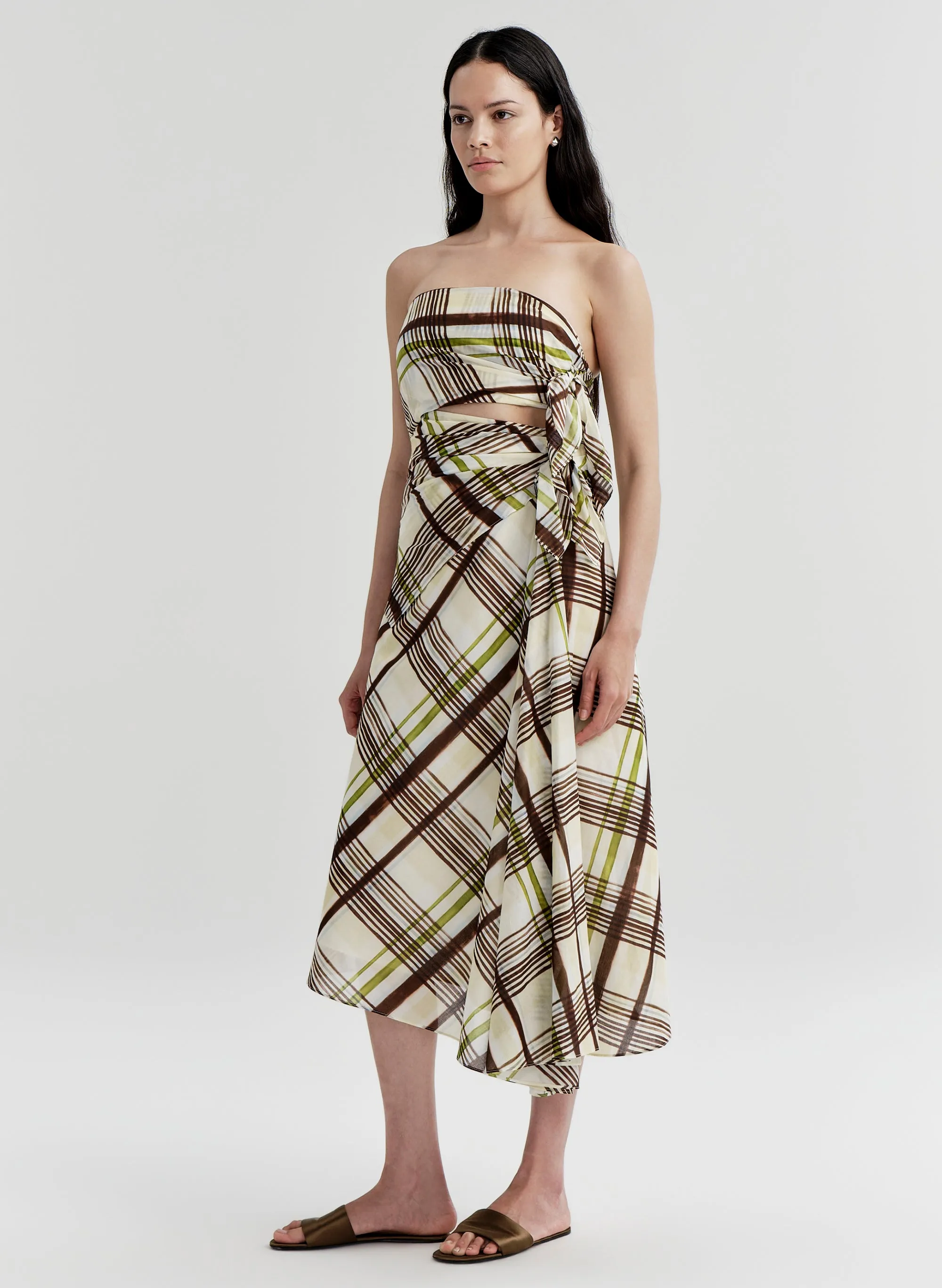 Tessa Plaid Cotton Midi Dress sold by A.L.C. product image thumbnail 4