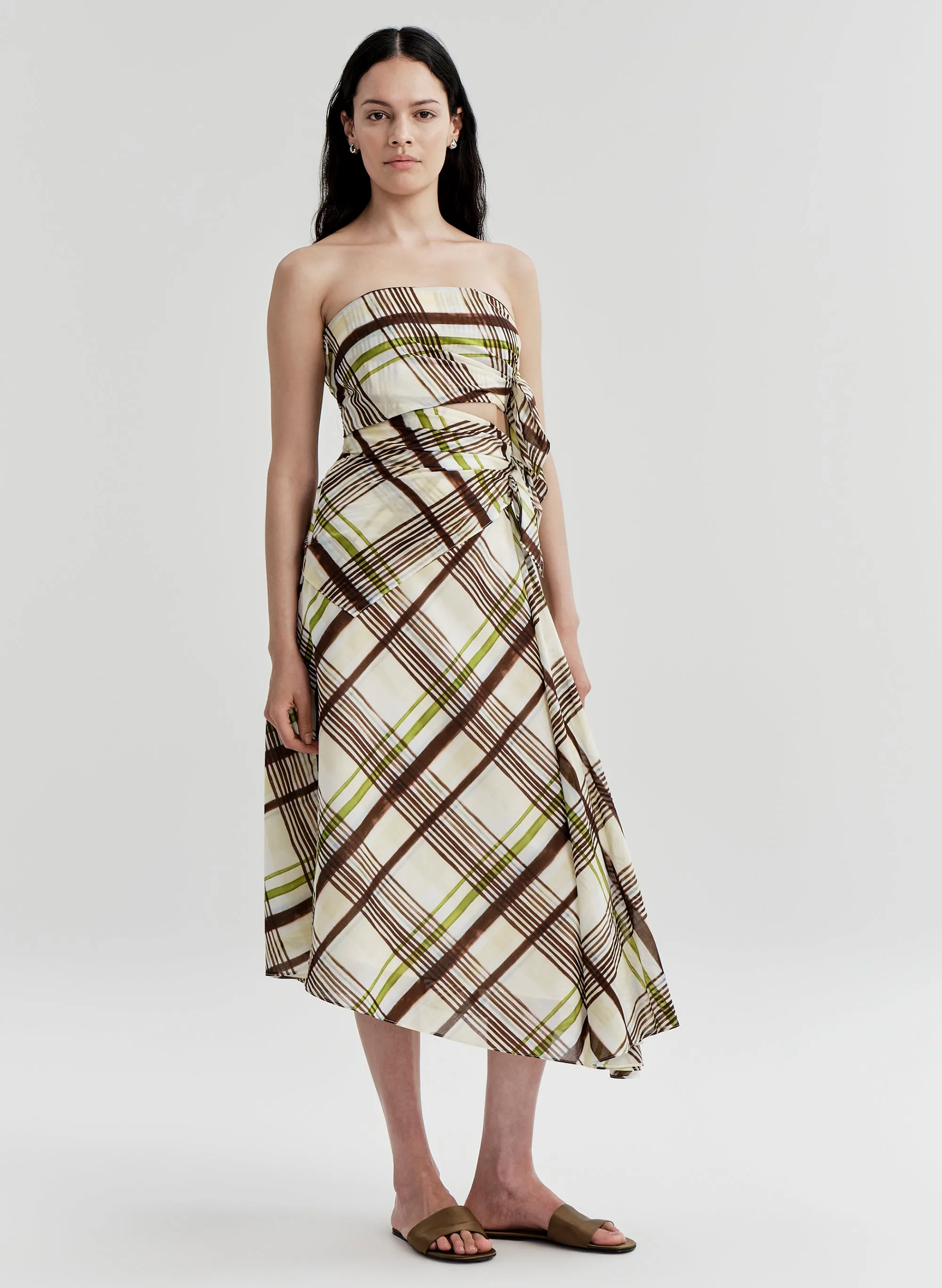 Tessa Plaid Cotton Midi Dress sold by A.L.C. product image thumbnail 3