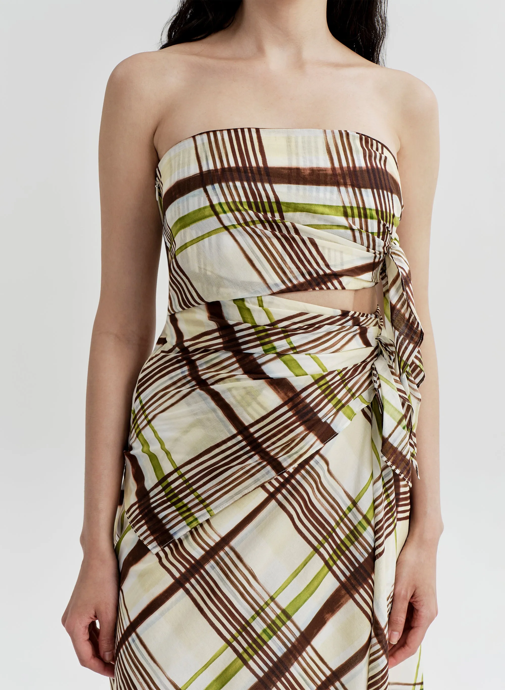 Tessa Plaid Cotton Midi Dress sold by A.L.C. product image thumbnail 2