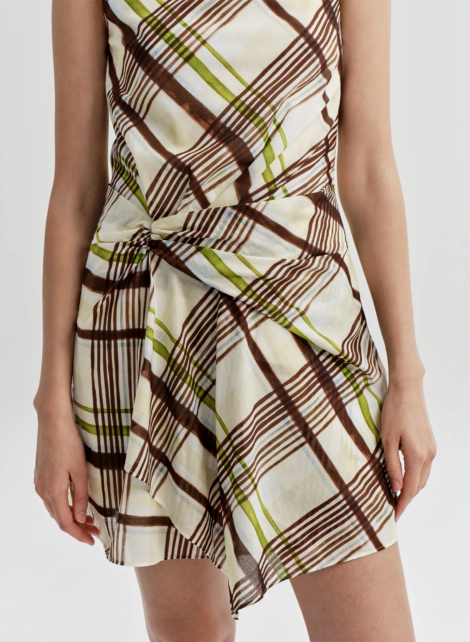 Dea Plaid Cotton Mini Dress sold by A.L.C. product image thumbnail 2