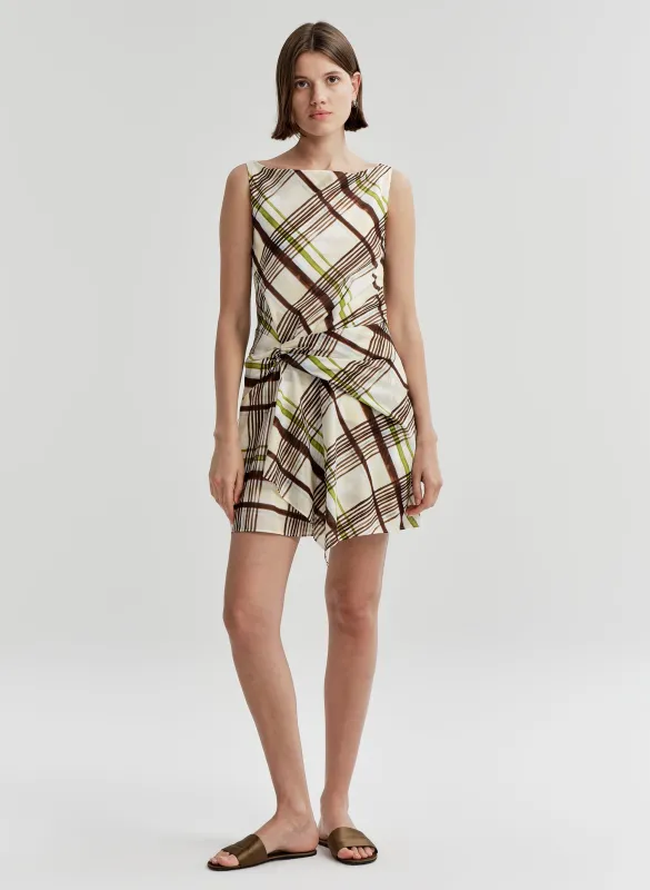 Dea Plaid Cotton Mini Dress made by A.L.C.