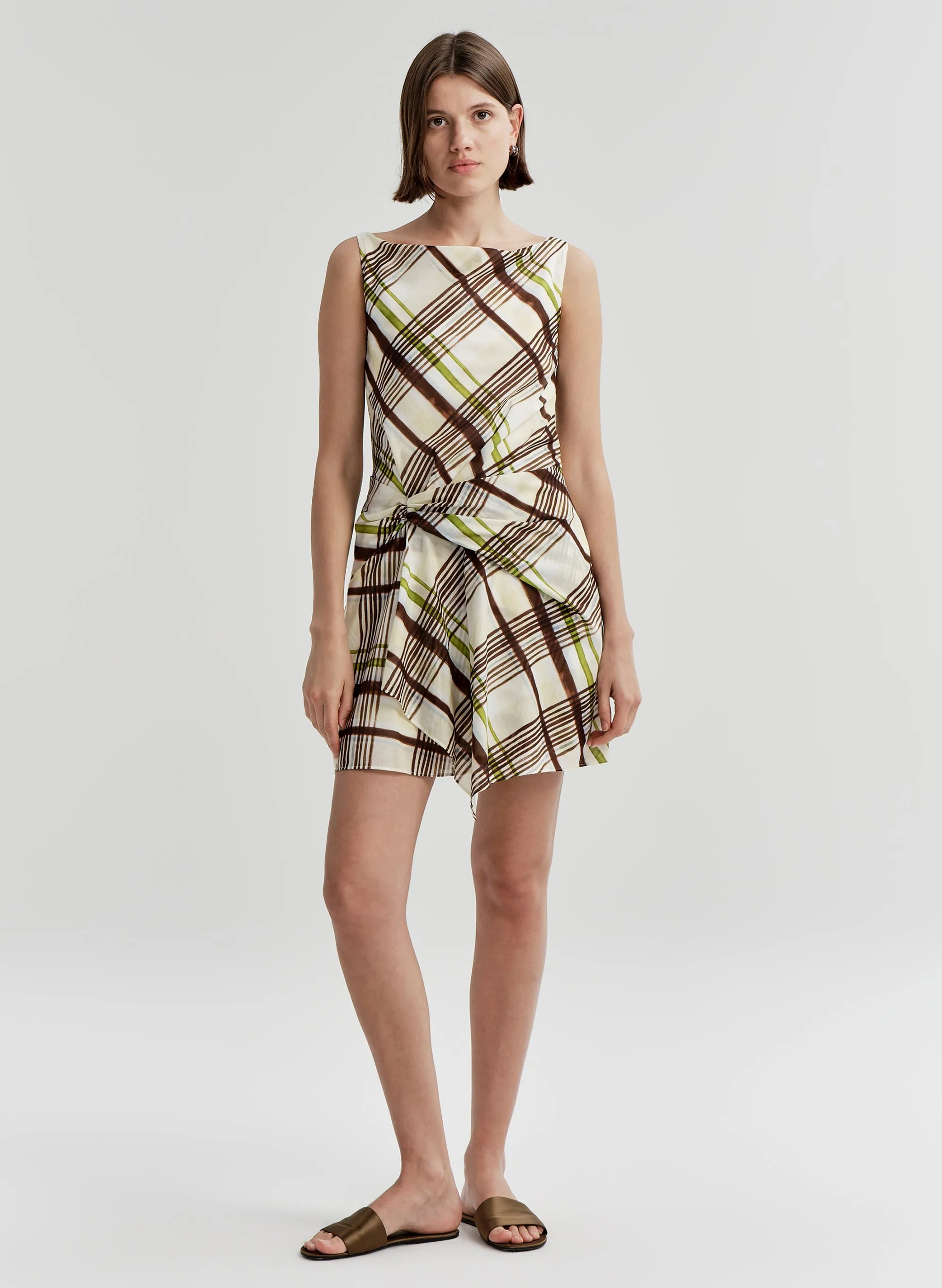Dea Plaid Cotton Mini Dress sold by A.L.C.