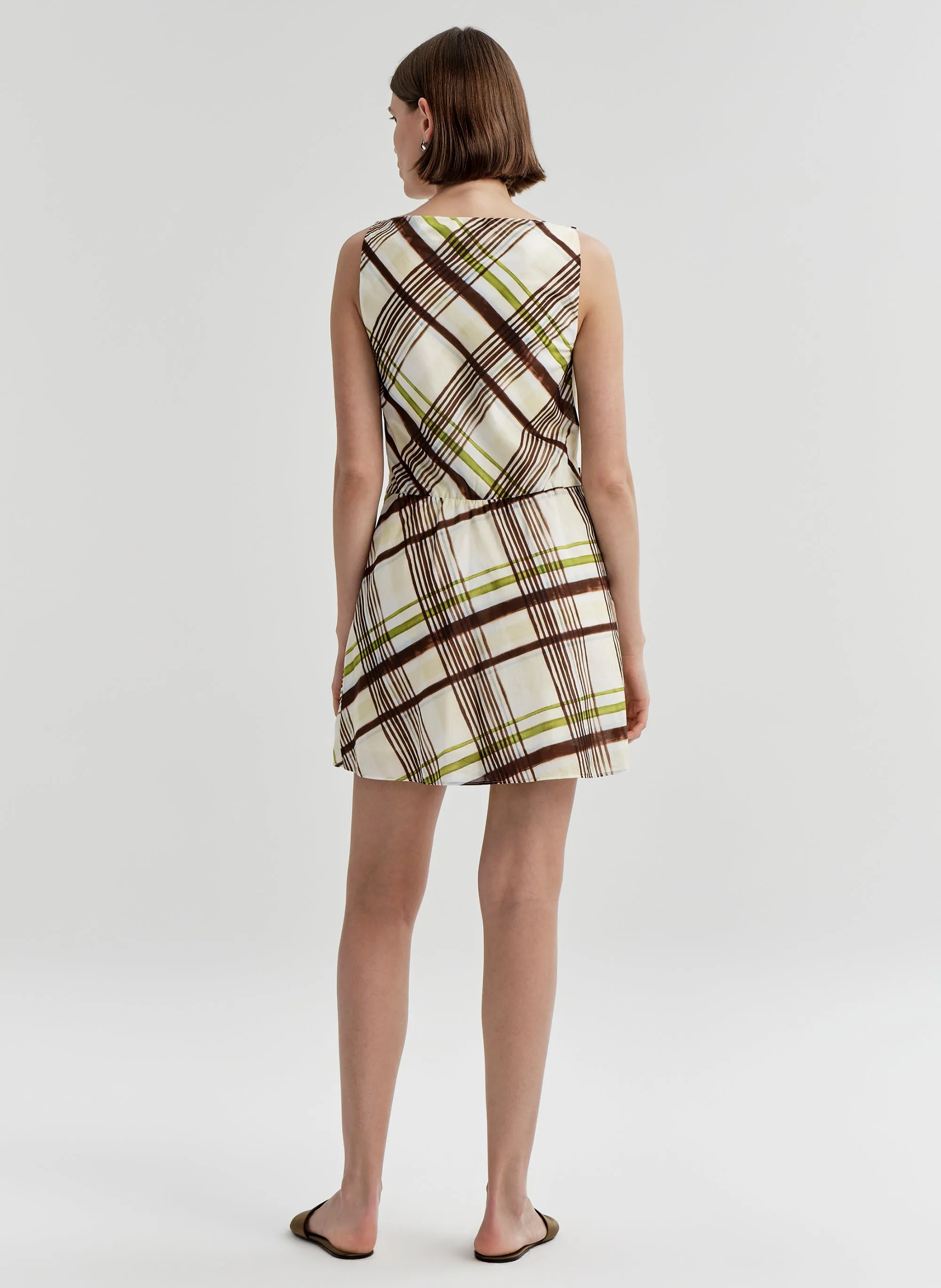 Dea Plaid Cotton Mini Dress sold by A.L.C. product image thumbnail 5