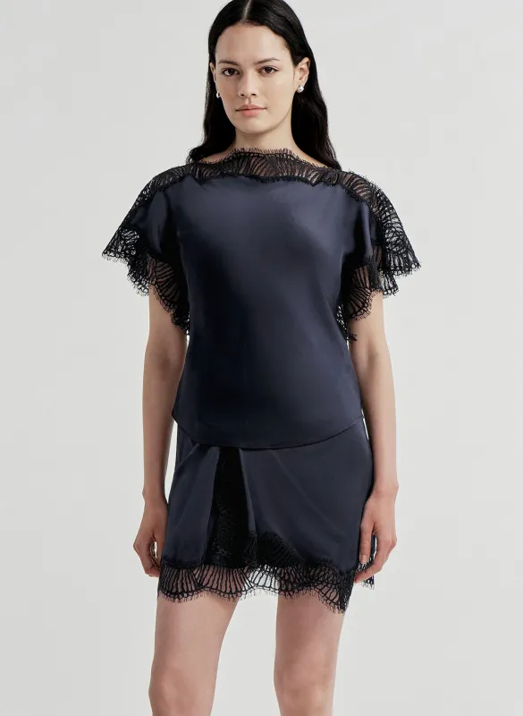 Luna Satin and Lace Top made by A.L.C.