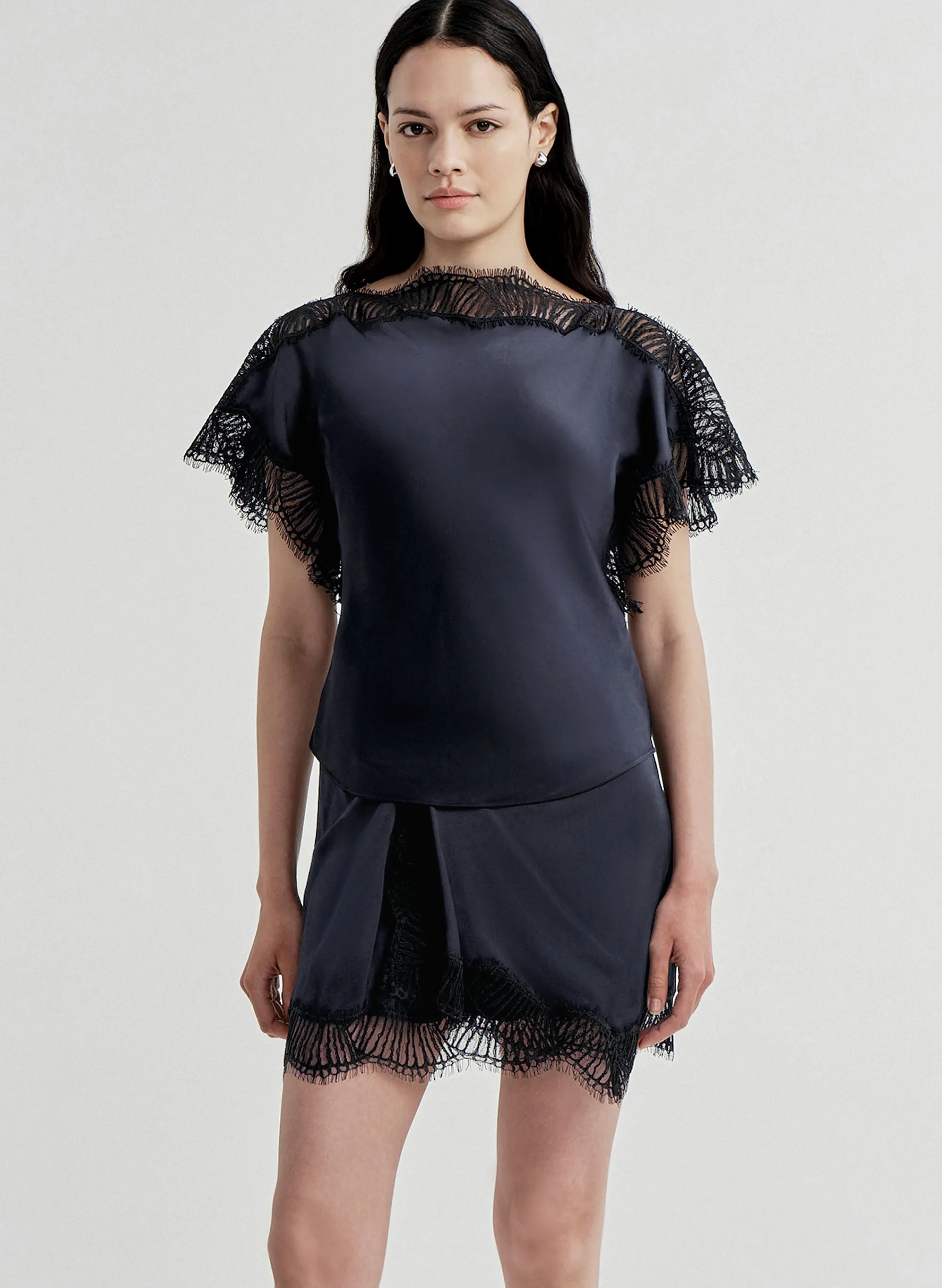 Luna Satin and Lace Top sold by A.L.C.